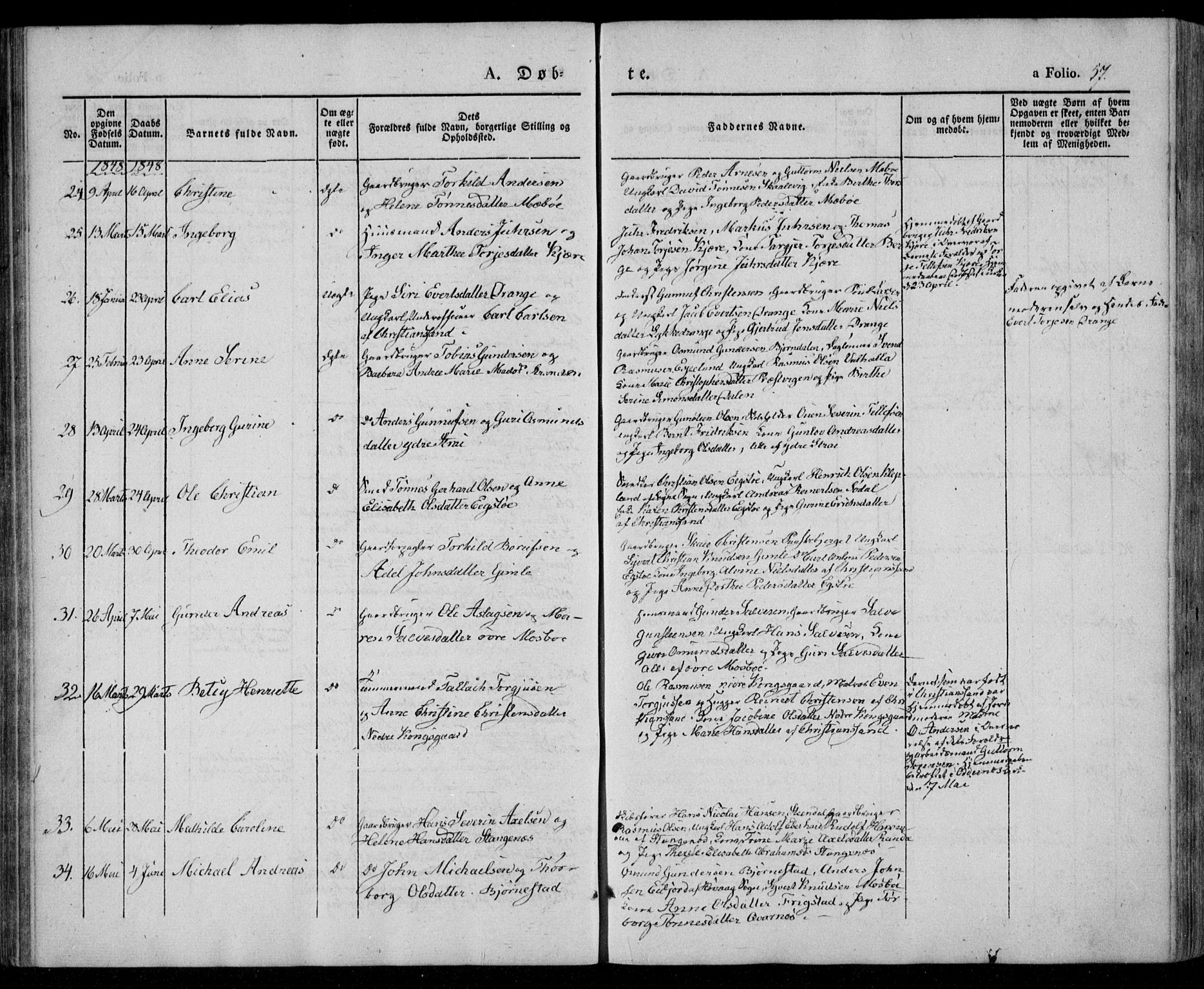 Oddernes sokneprestkontor, AV/SAK-1111-0033/F/Fa/Faa/L0006: Parish register (official) no. A 6, 1838-1851, p. 57