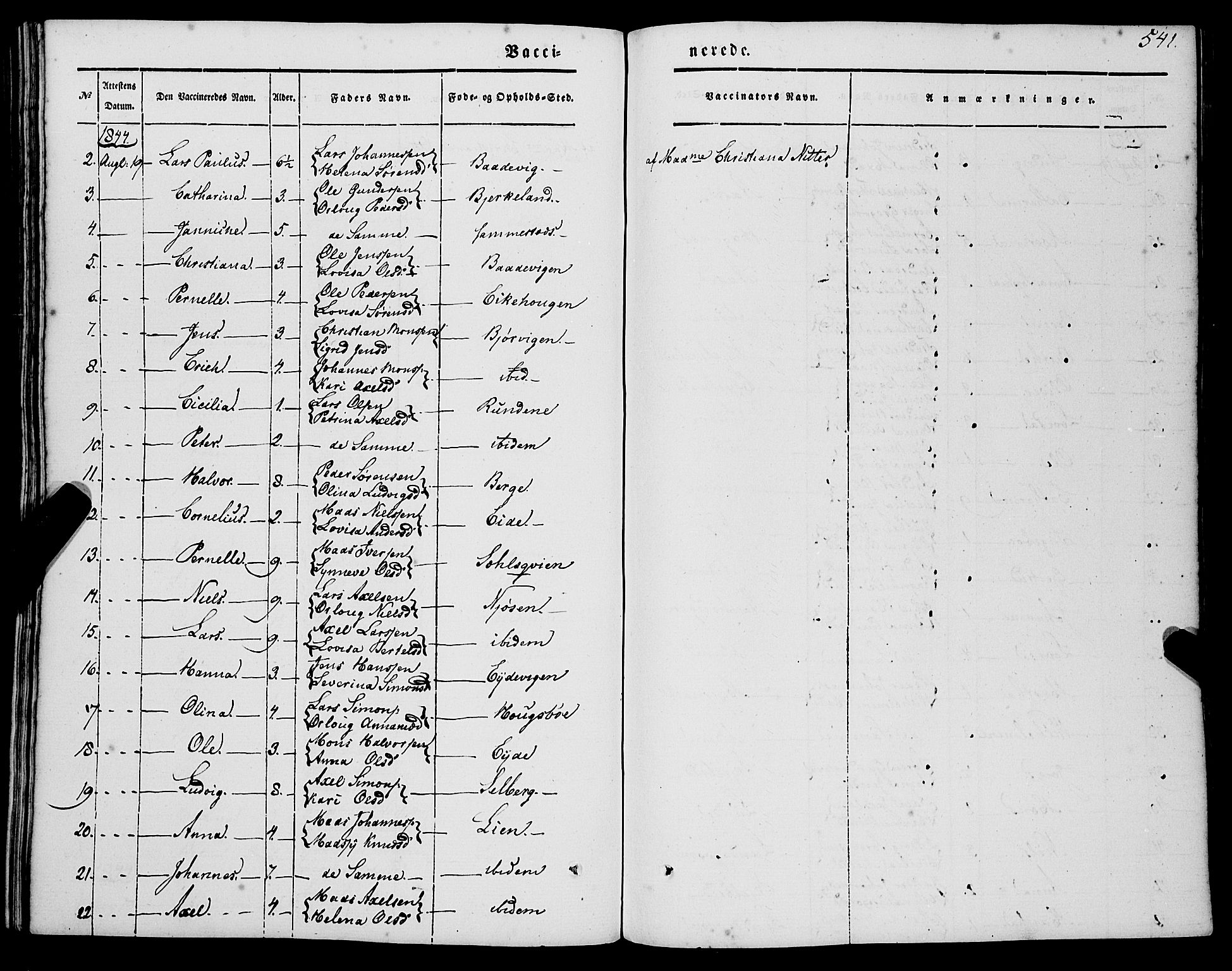 Gaular sokneprestembete, SAB/A-80001/H/Haa: Parish register (official) no. A 4II, 1841-1859, p. 541