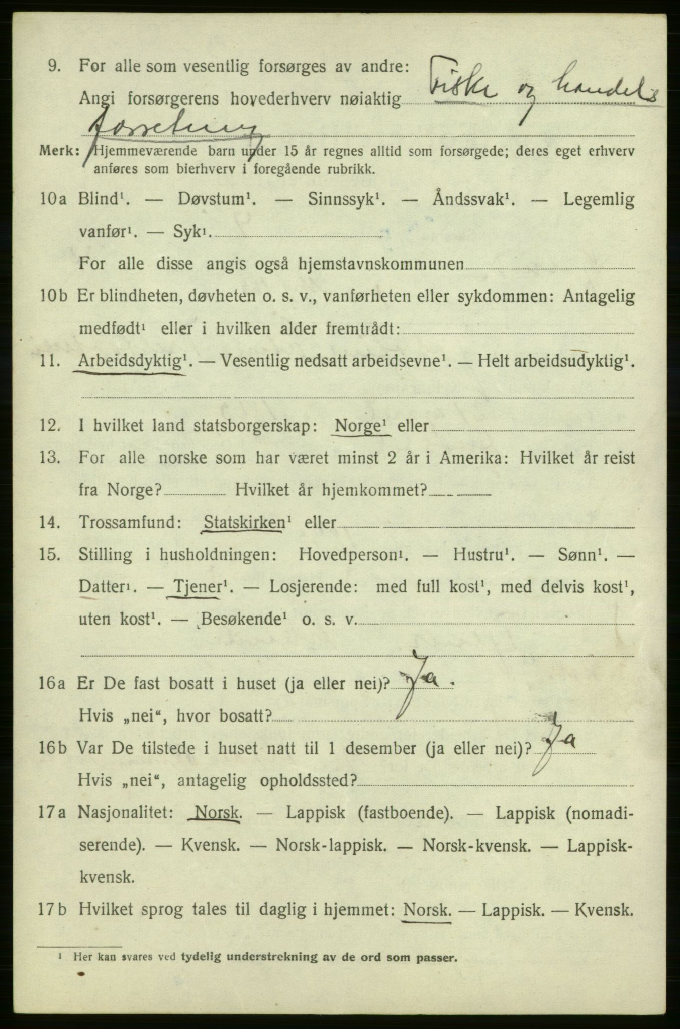 SATØ, 1920 census for Kjelvik, 1920, p. 1906