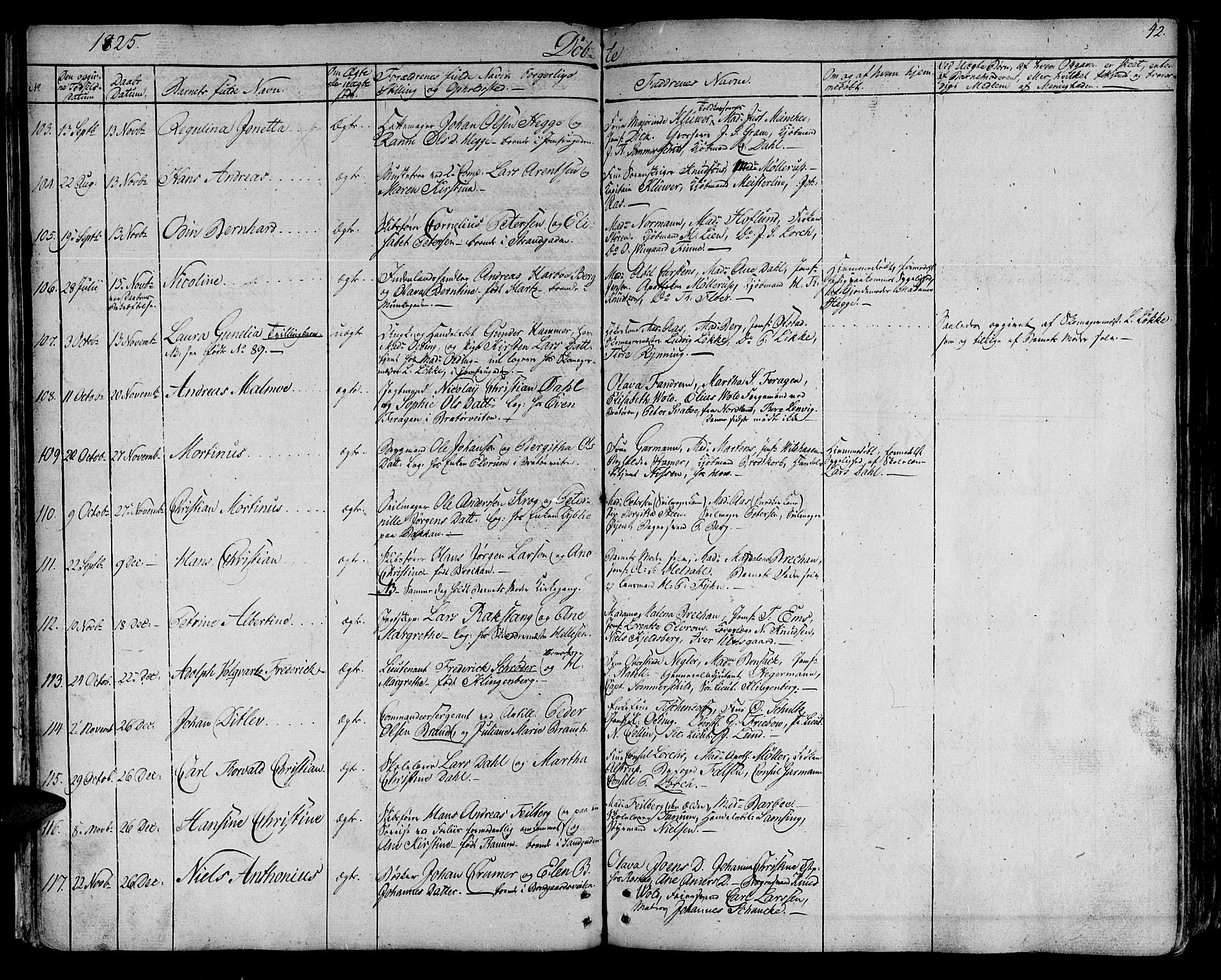 Ministerialprotokoller, klokkerbøker og fødselsregistre - Sør-Trøndelag, SAT/A-1456/602/L0108: Parish register (official) no. 602A06, 1821-1839, p. 42