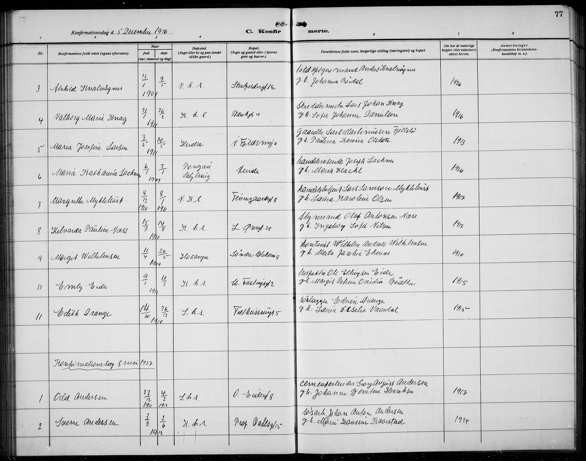 Korskirken sokneprestembete, AV/SAB-A-76101/H/Hab: Parish register (copy) no. C 6, 1918-1941, p. 77