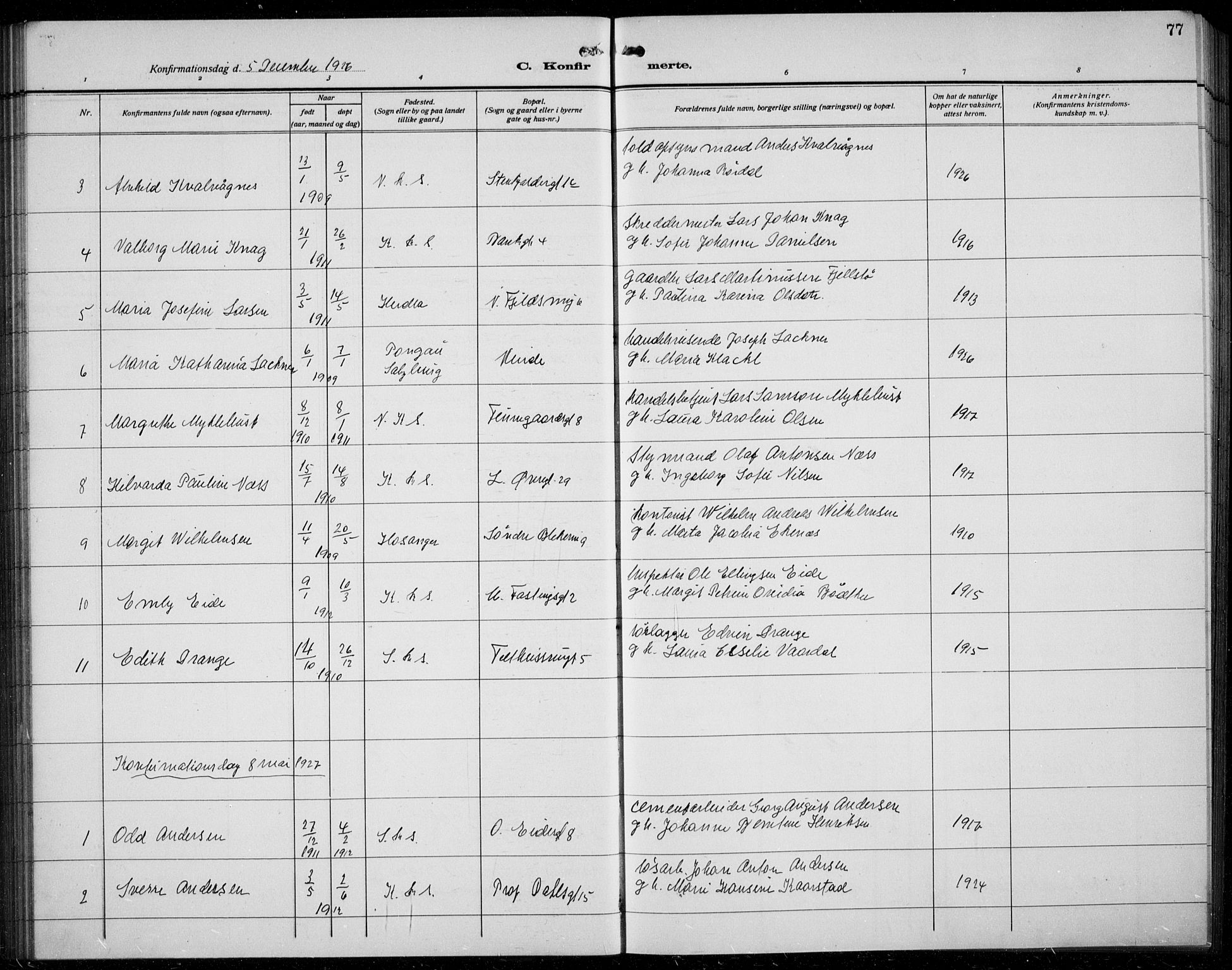 Korskirken sokneprestembete, SAB/A-76101/H/Hab: Parish register (copy) no. C 6, 1918-1941, p. 77