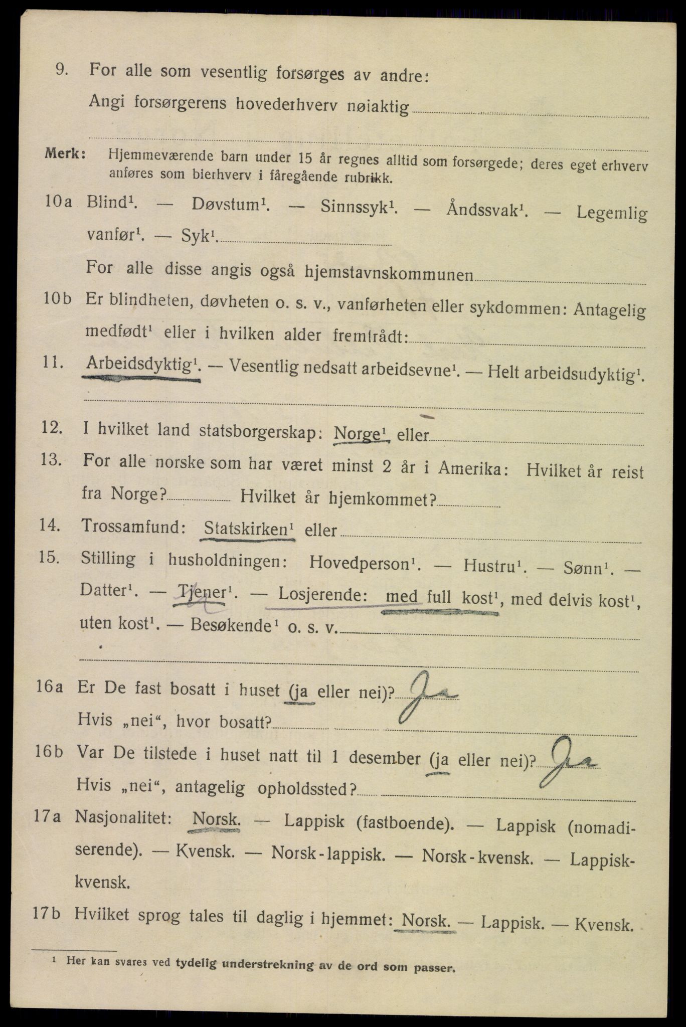 SAT, 1920 census for Bodø, 1920, p. 11094