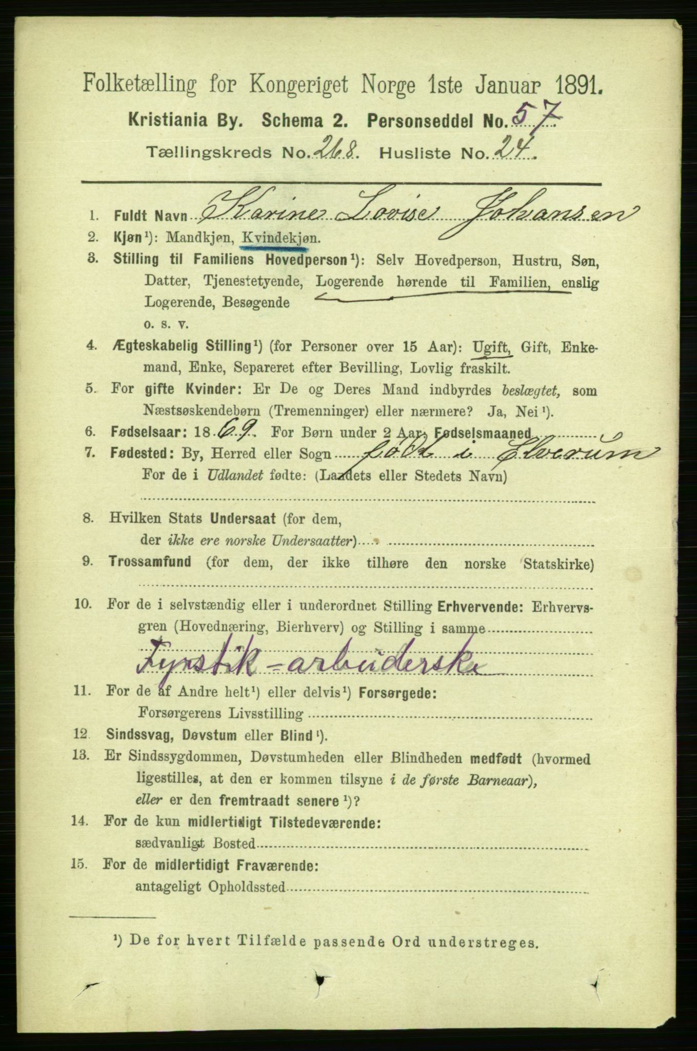 RA, 1891 census for 0301 Kristiania, 1891, p. 162852