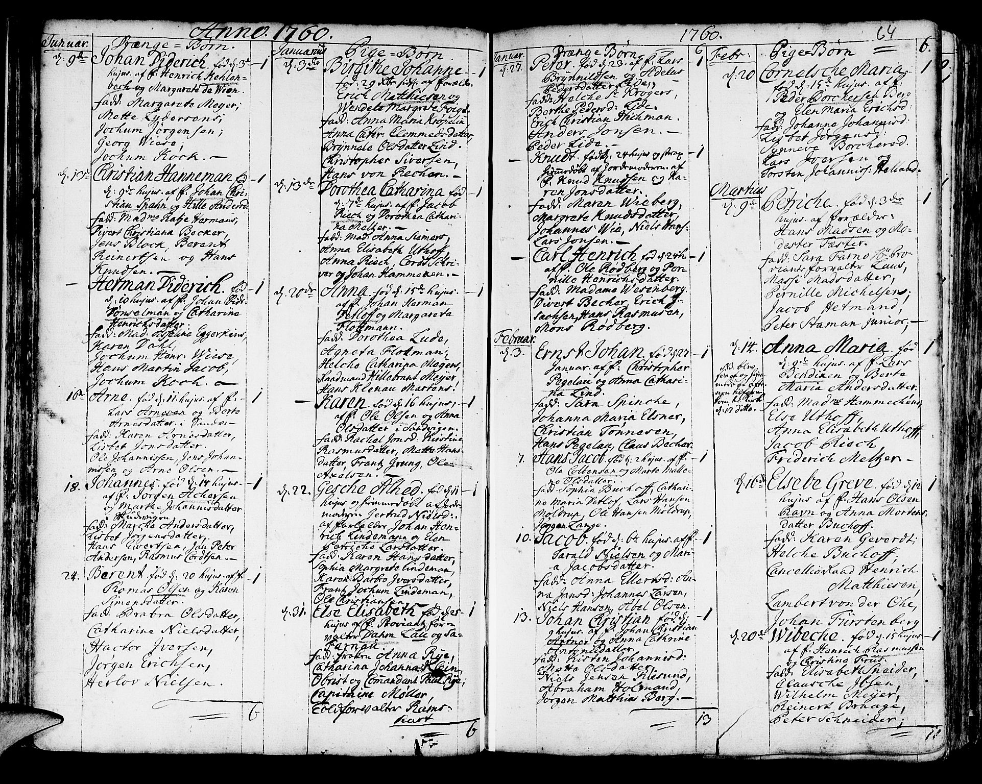 Korskirken sokneprestembete, SAB/A-76101/H/Haa/L0005: Parish register (official) no. A 5, 1751-1789, p. 64