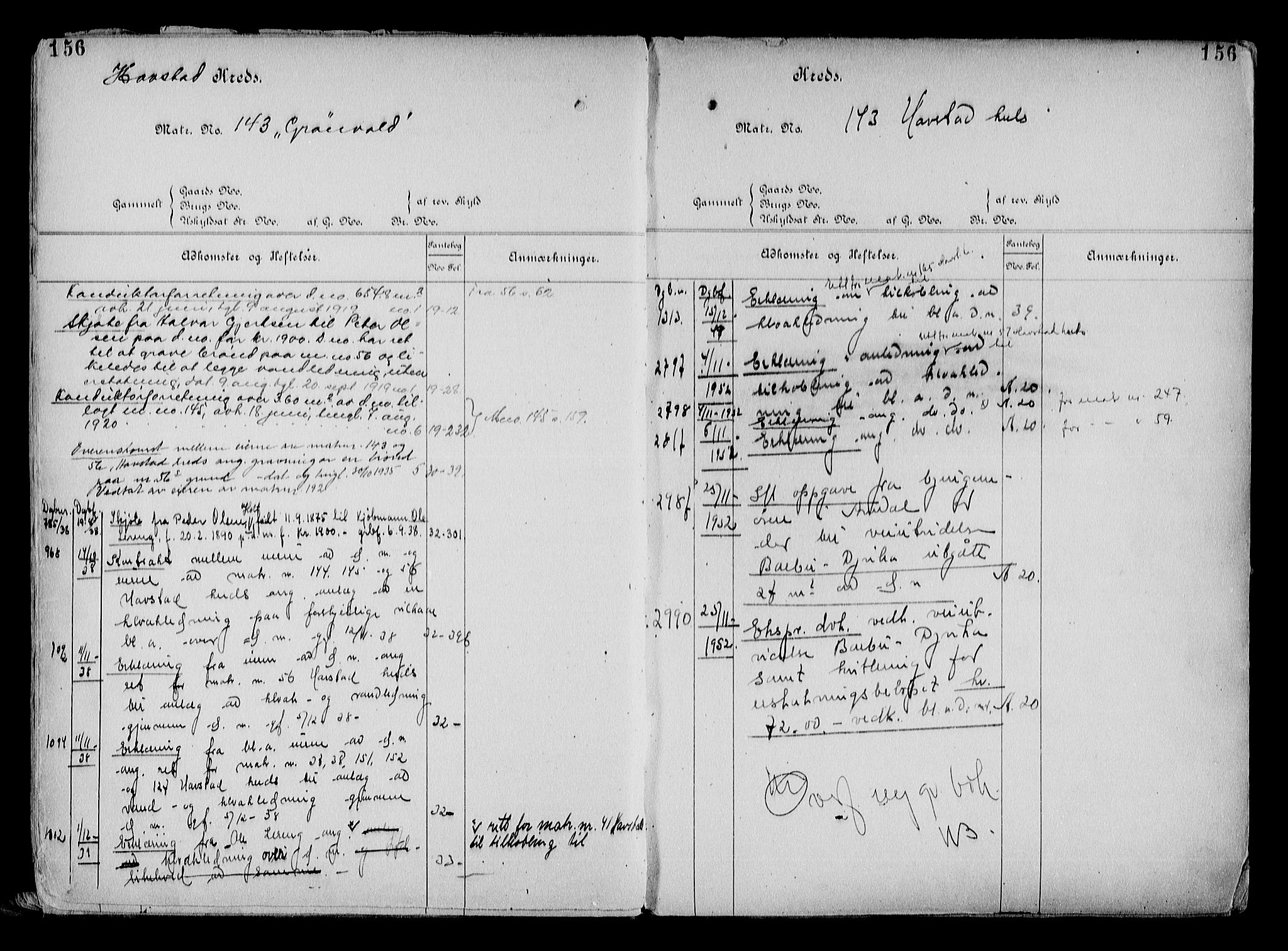 Arendal byfogd, AV/SAK-1222-0001/G/Ga/L0015: Mortgage register no. 13, 1860-1960, p. 156