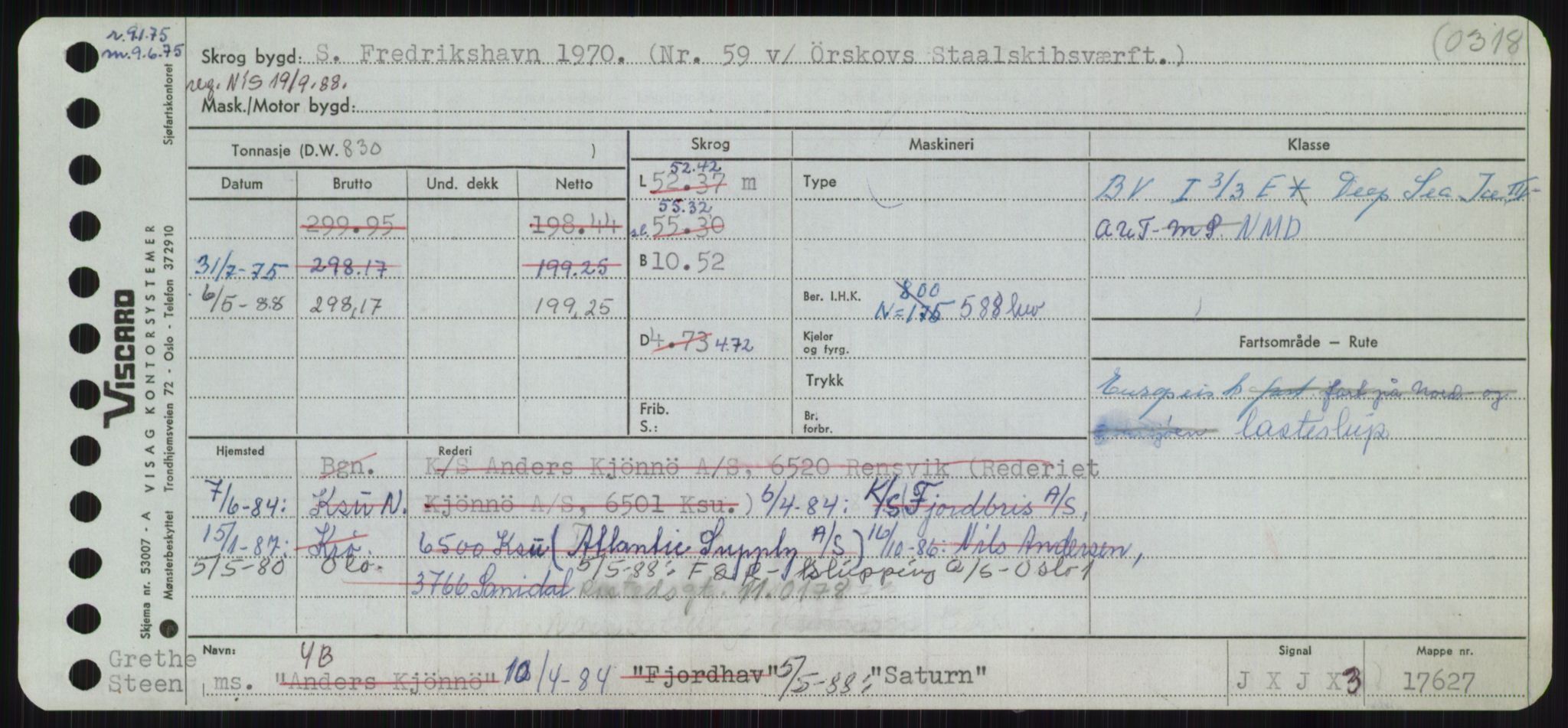 Sjøfartsdirektoratet med forløpere, Skipsmålingen, RA/S-1627/H/Ha/L0005/0001: Fartøy, S-Sven / Fartøy, S-Skji, p. 191