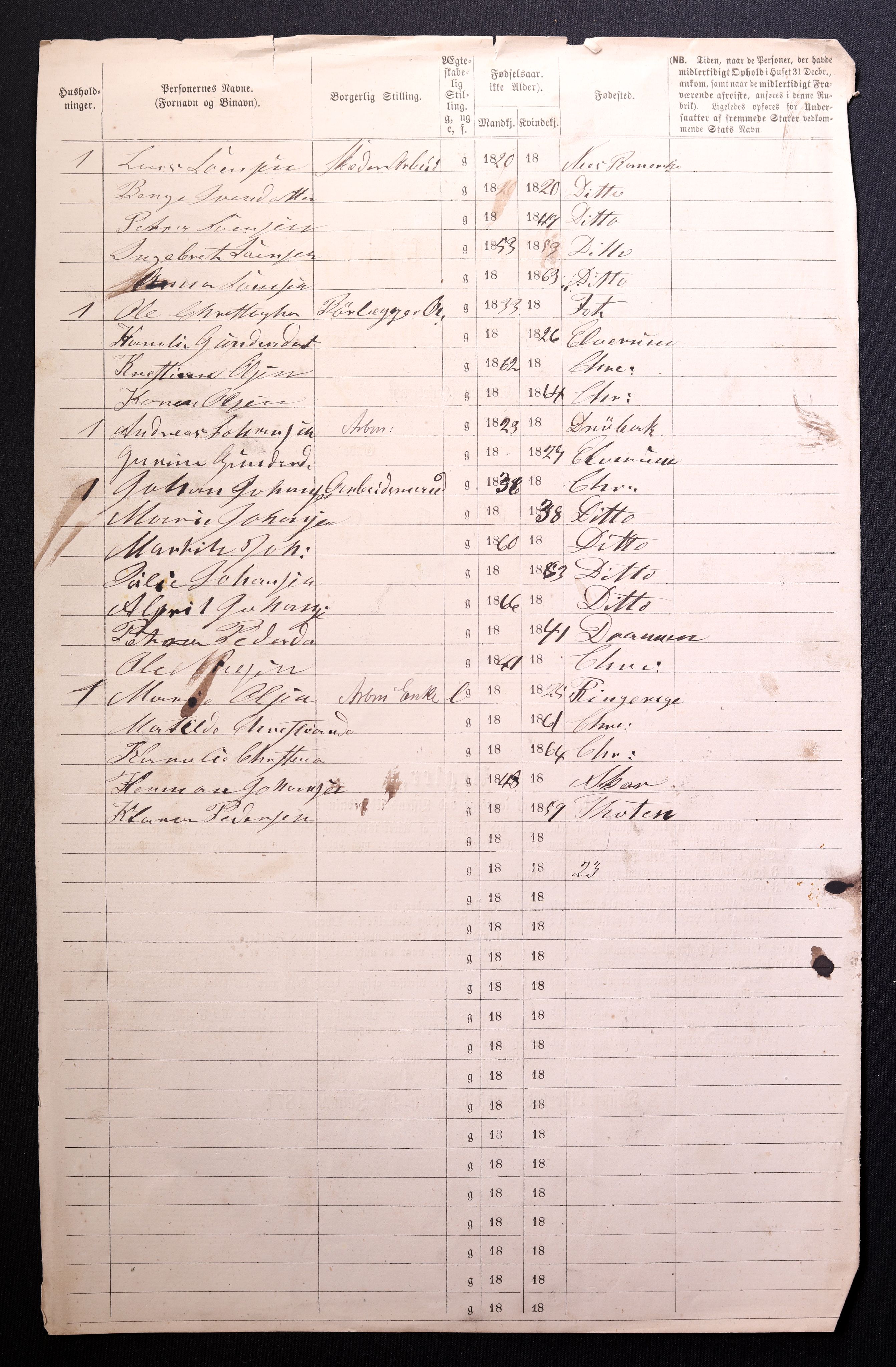 RA, 1870 census for 0301 Kristiania, 1870, p. 1522