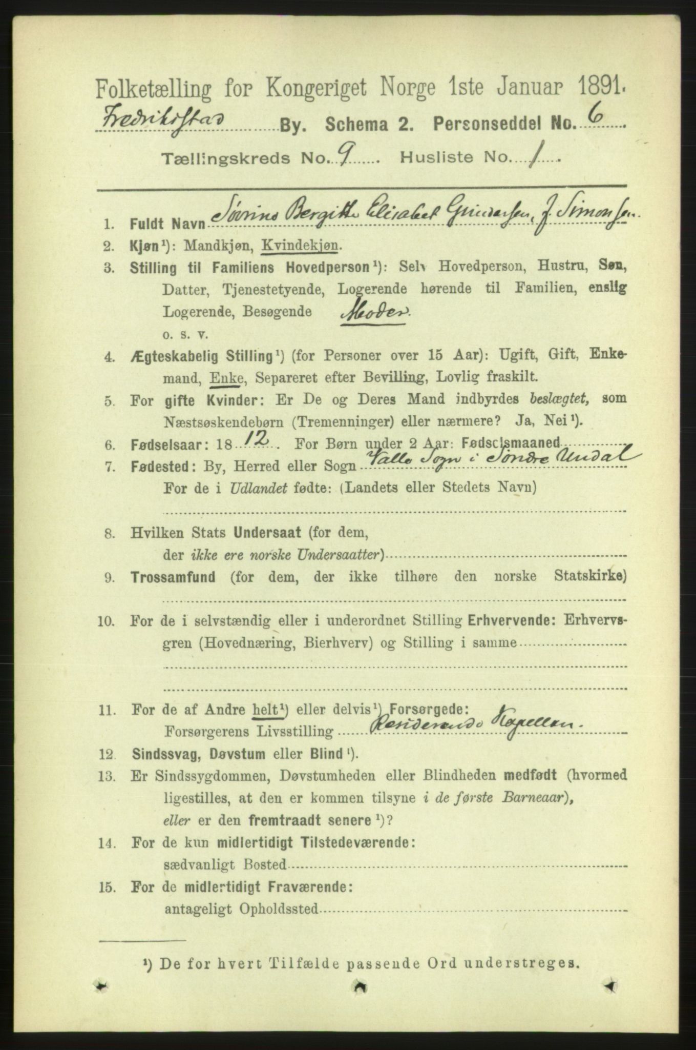 RA, 1891 census for 0103 Fredrikstad, 1891, p. 10466