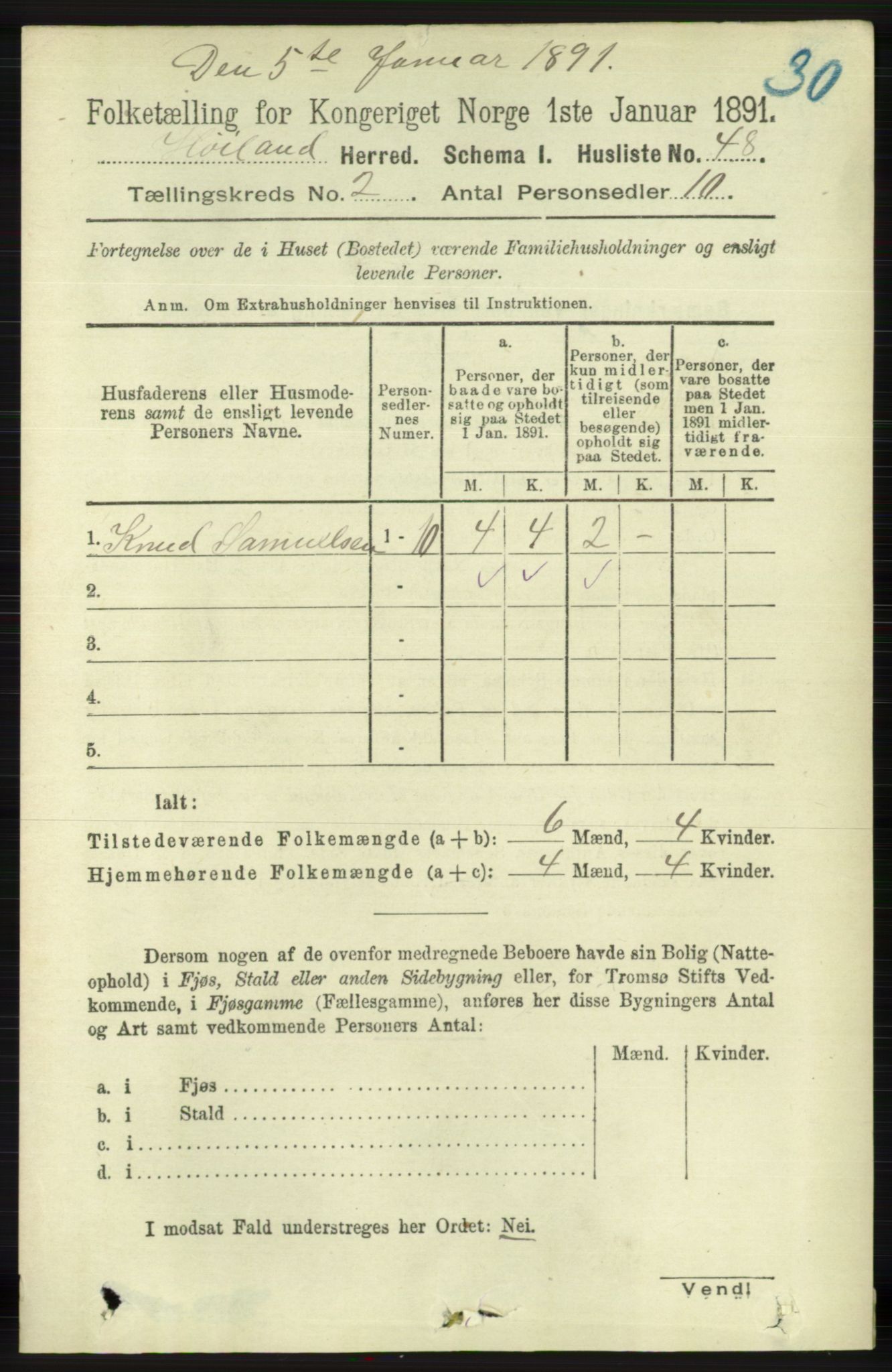 RA, 1891 census for 1123 Høyland, 1891, p. 326