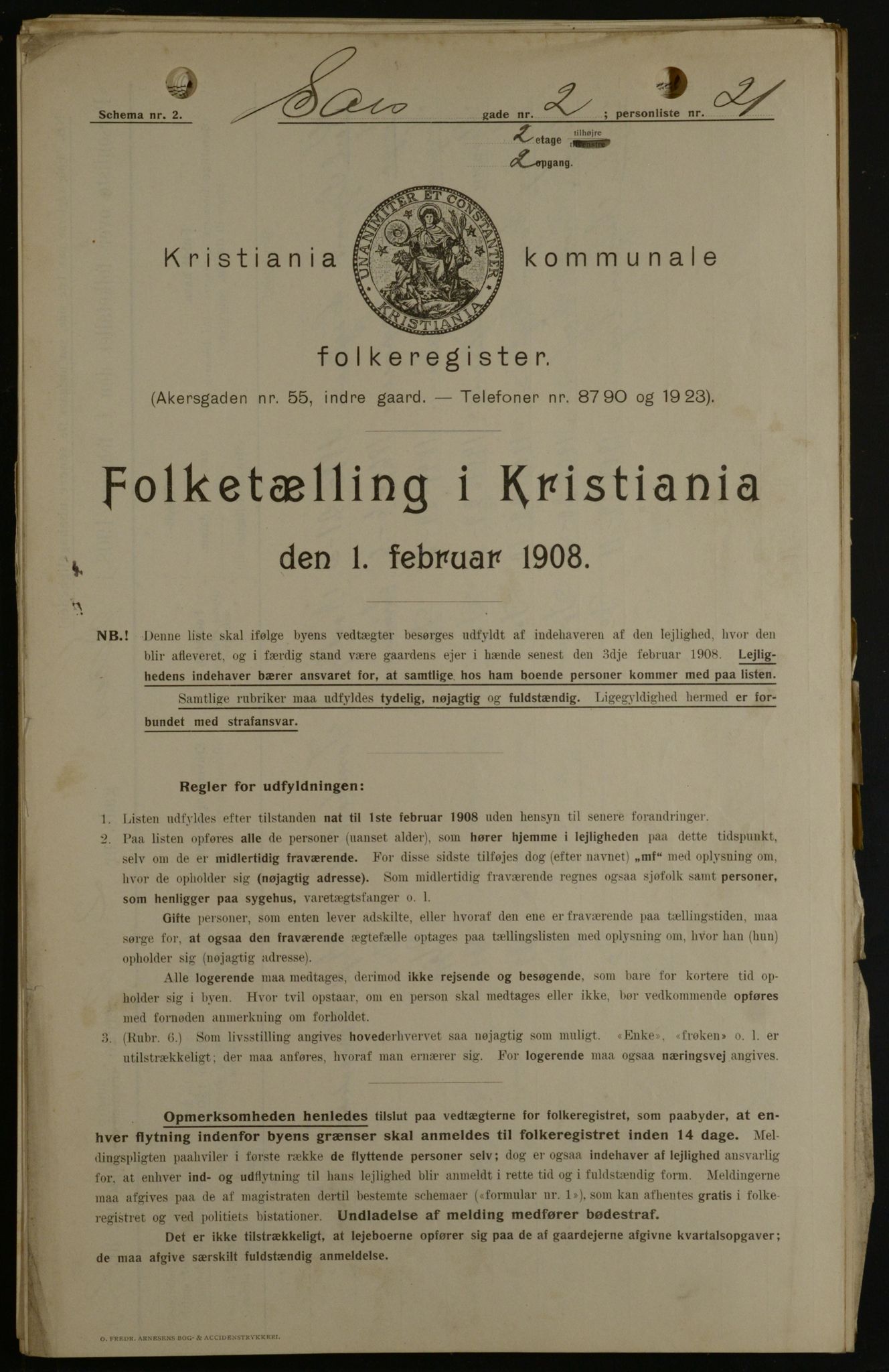 OBA, Municipal Census 1908 for Kristiania, 1908, p. 80409