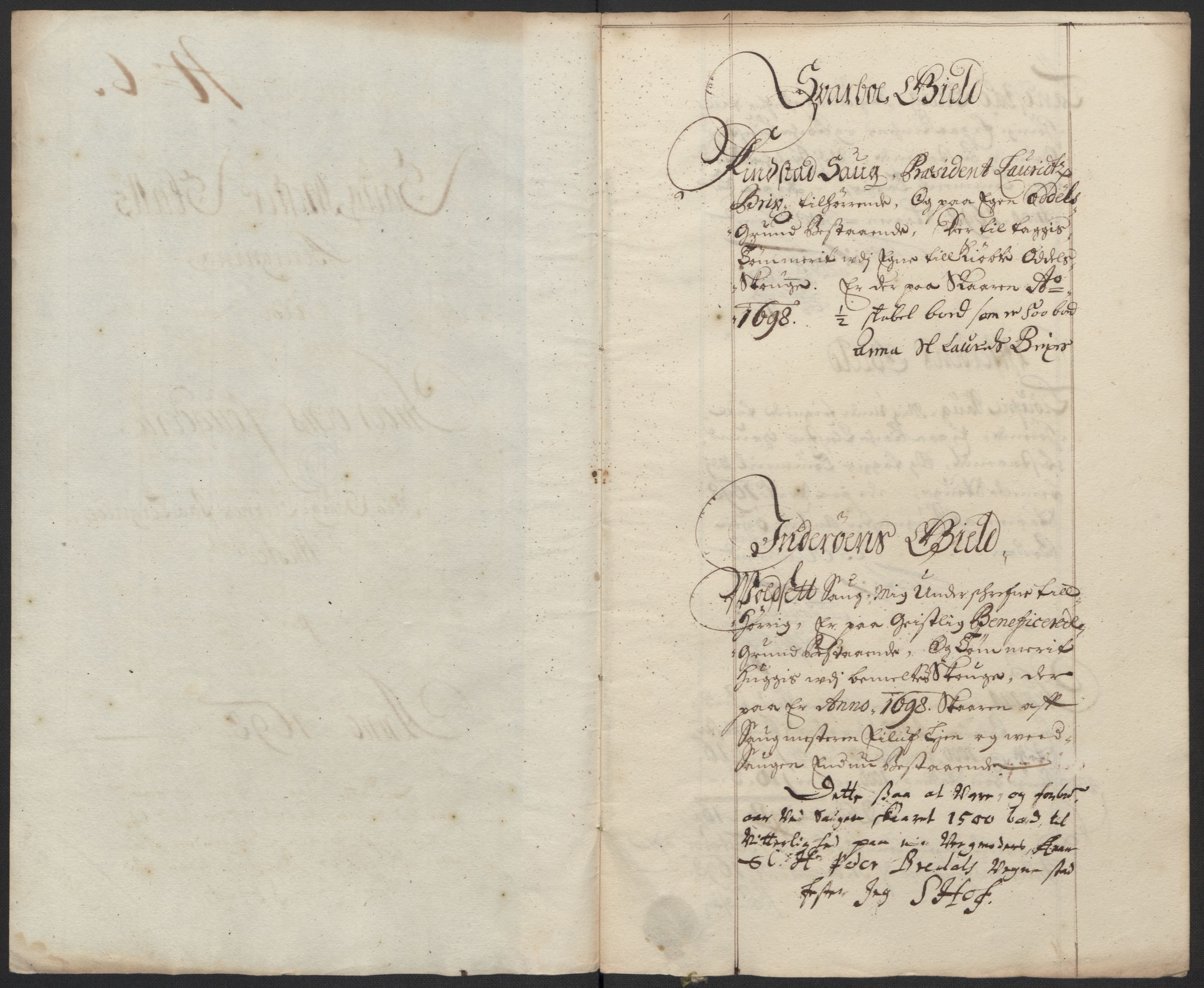 Rentekammeret inntil 1814, Reviderte regnskaper, Fogderegnskap, AV/RA-EA-4092/R63/L4310: Fogderegnskap Inderøy, 1698-1699, p. 142