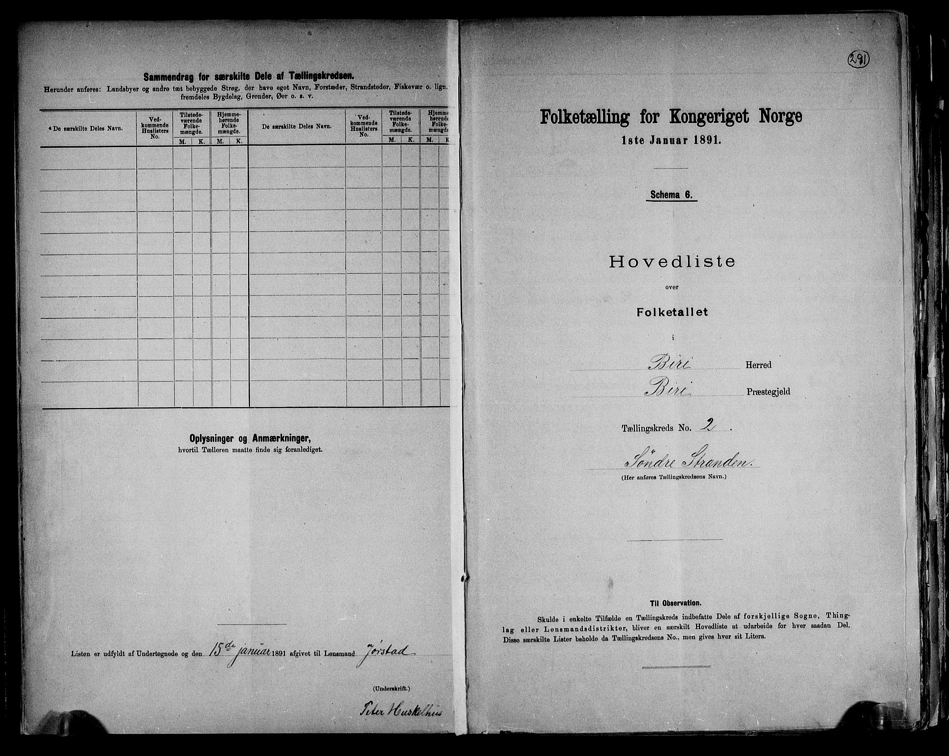 RA, 1891 census for 0525 Biri, 1891, p. 8