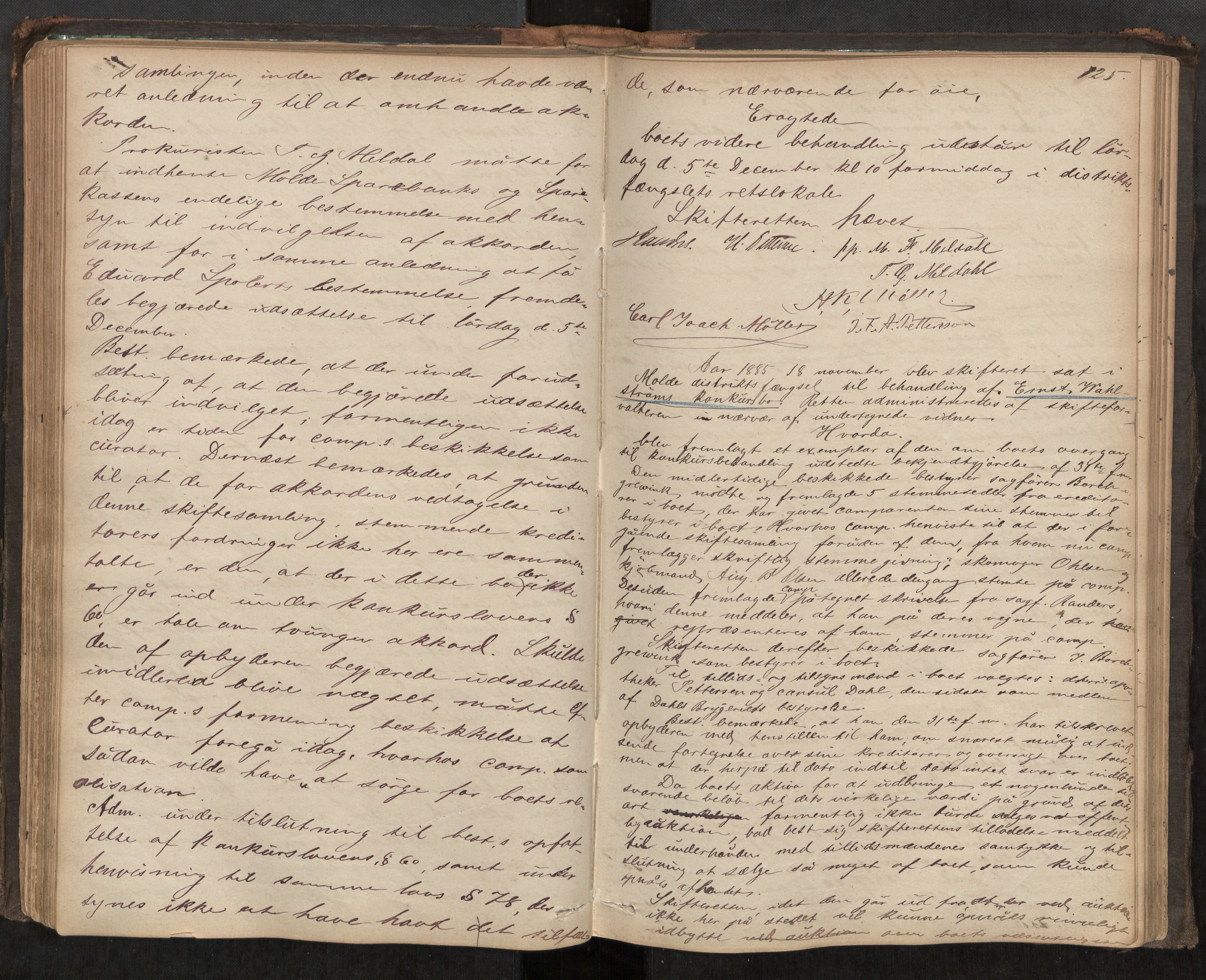 Molde byfogd, AV/SAT-A-0025/3/3B/L0001: Skiftebehandlingsprotokoll, 1868-1898, p. 125