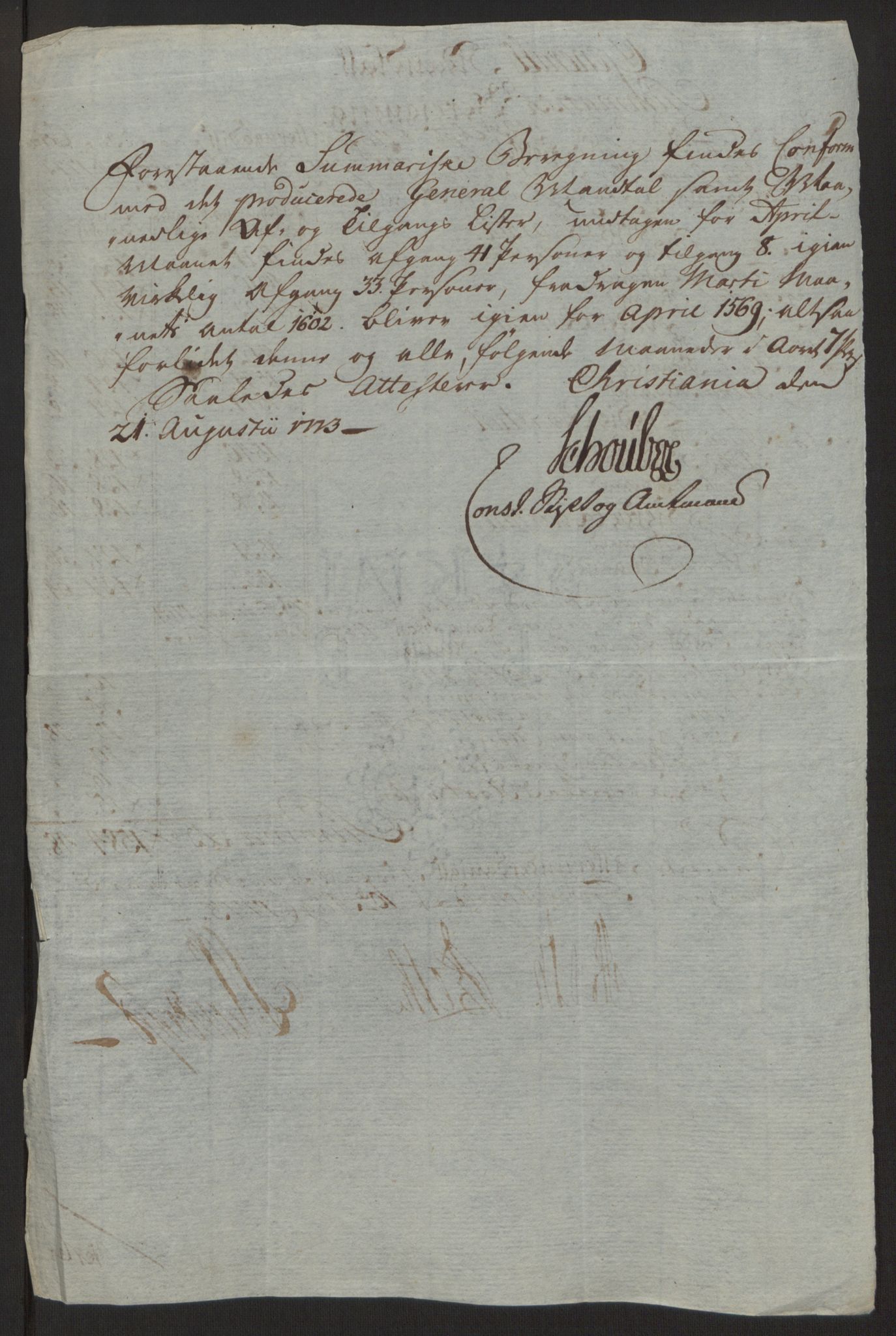 Rentekammeret inntil 1814, Reviderte regnskaper, Byregnskaper, AV/RA-EA-4066/R/Ra/L0006/0001: [A4] Kontribusjonsregnskap / Ekstraskatt, 1762-1772, p. 278