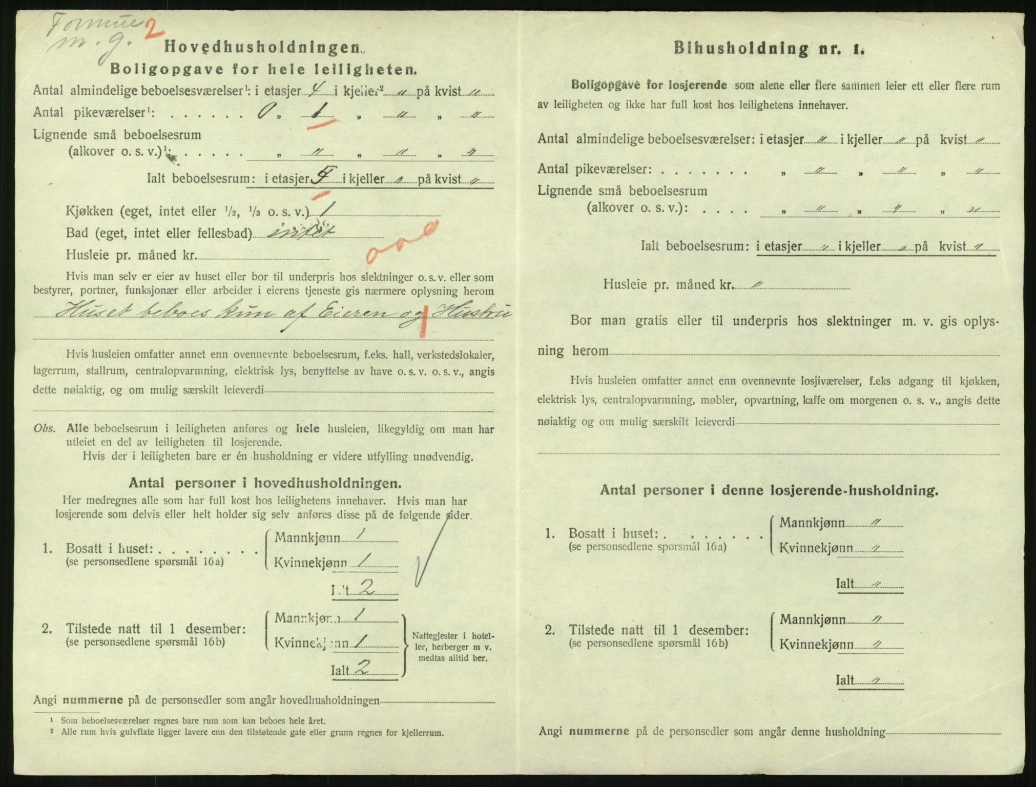 SAH, 1920 census for Lillehammer, 1920, p. 1917