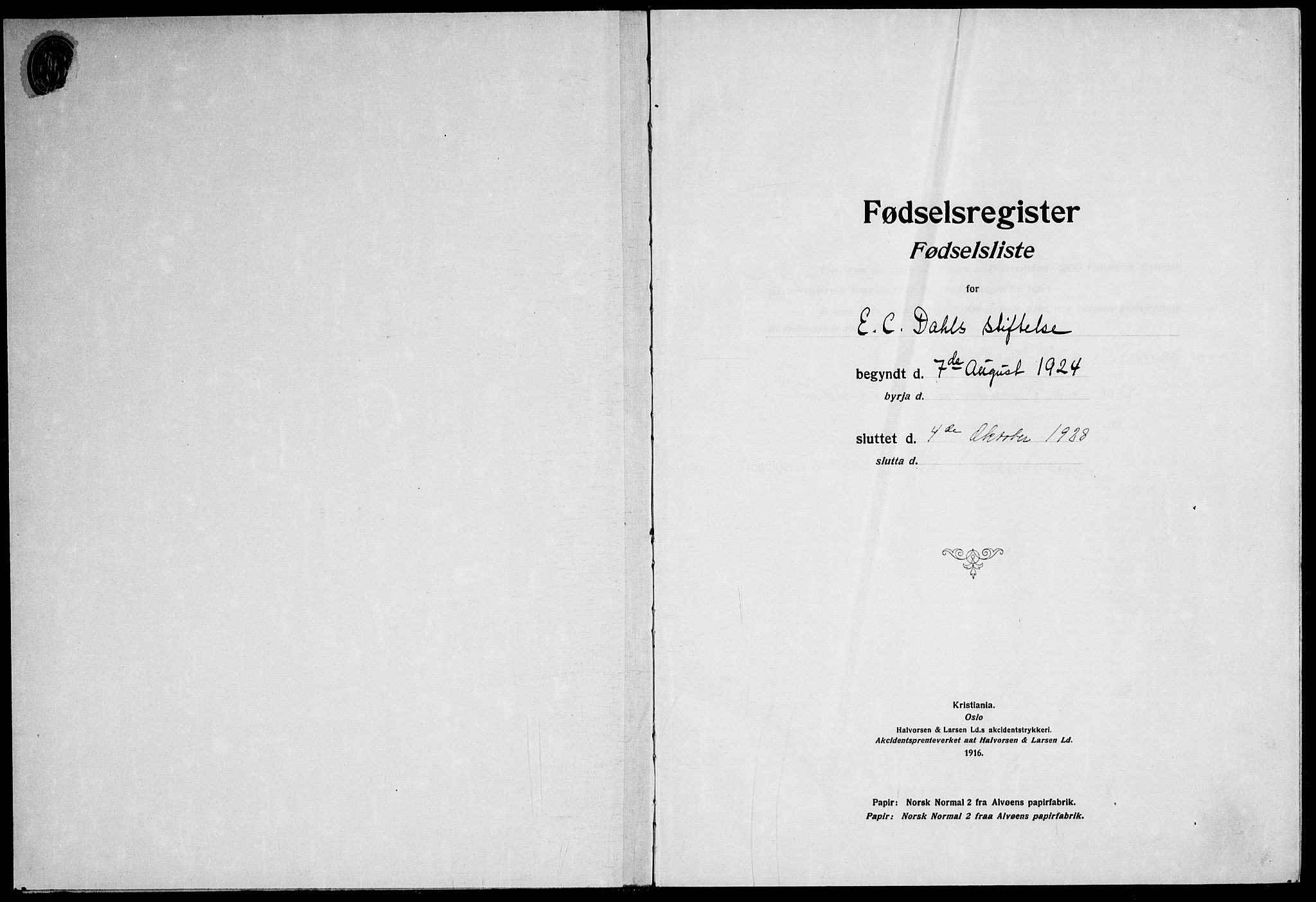 Ministerialprotokoller, klokkerbøker og fødselsregistre - Sør-Trøndelag, SAT/A-1456/600/L0004: Birth register no. 600.II.4.3, 1924-1928