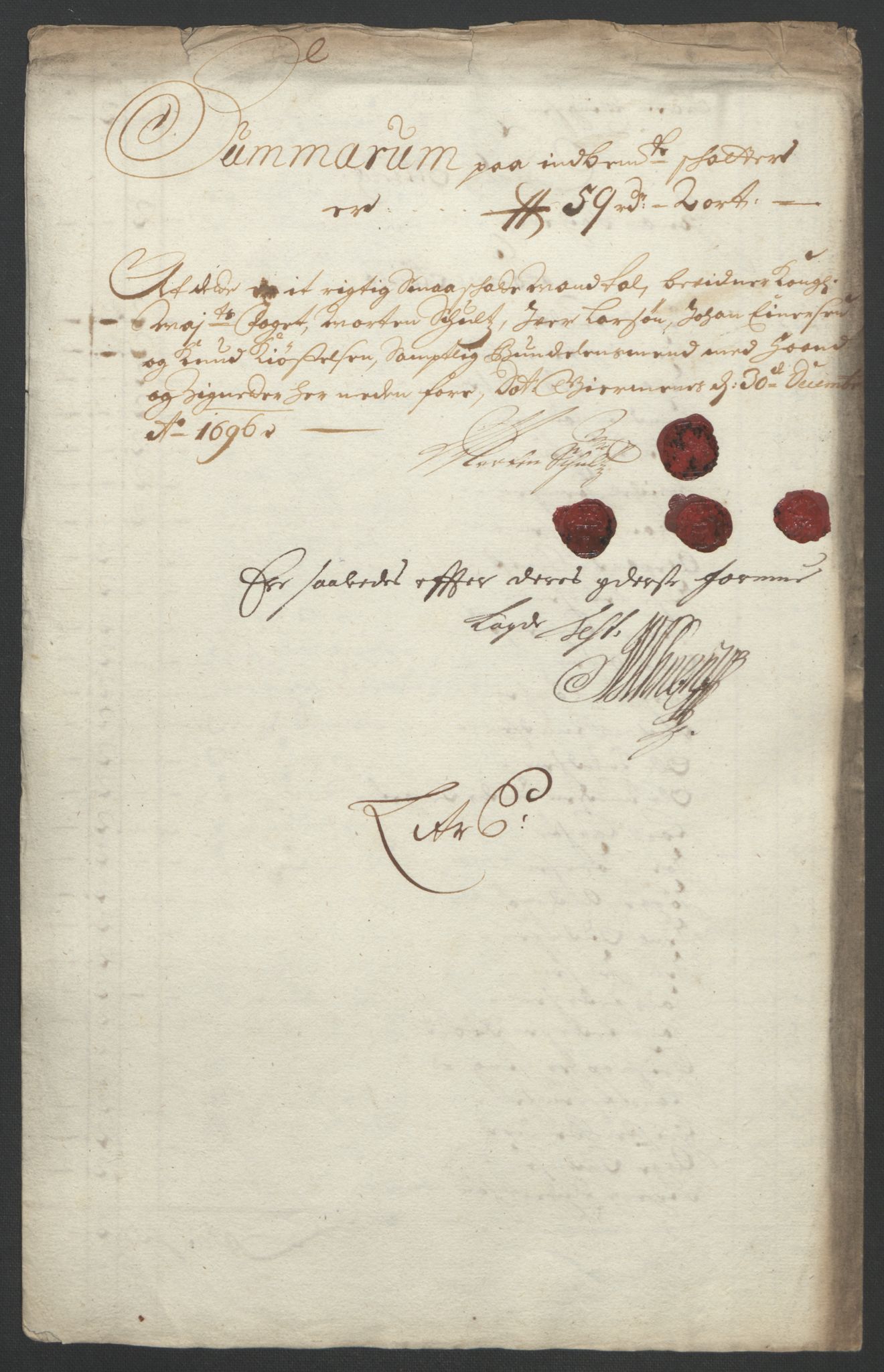 Rentekammeret inntil 1814, Reviderte regnskaper, Fogderegnskap, RA/EA-4092/R55/L3652: Fogderegnskap Romsdal, 1695-1696, p. 229