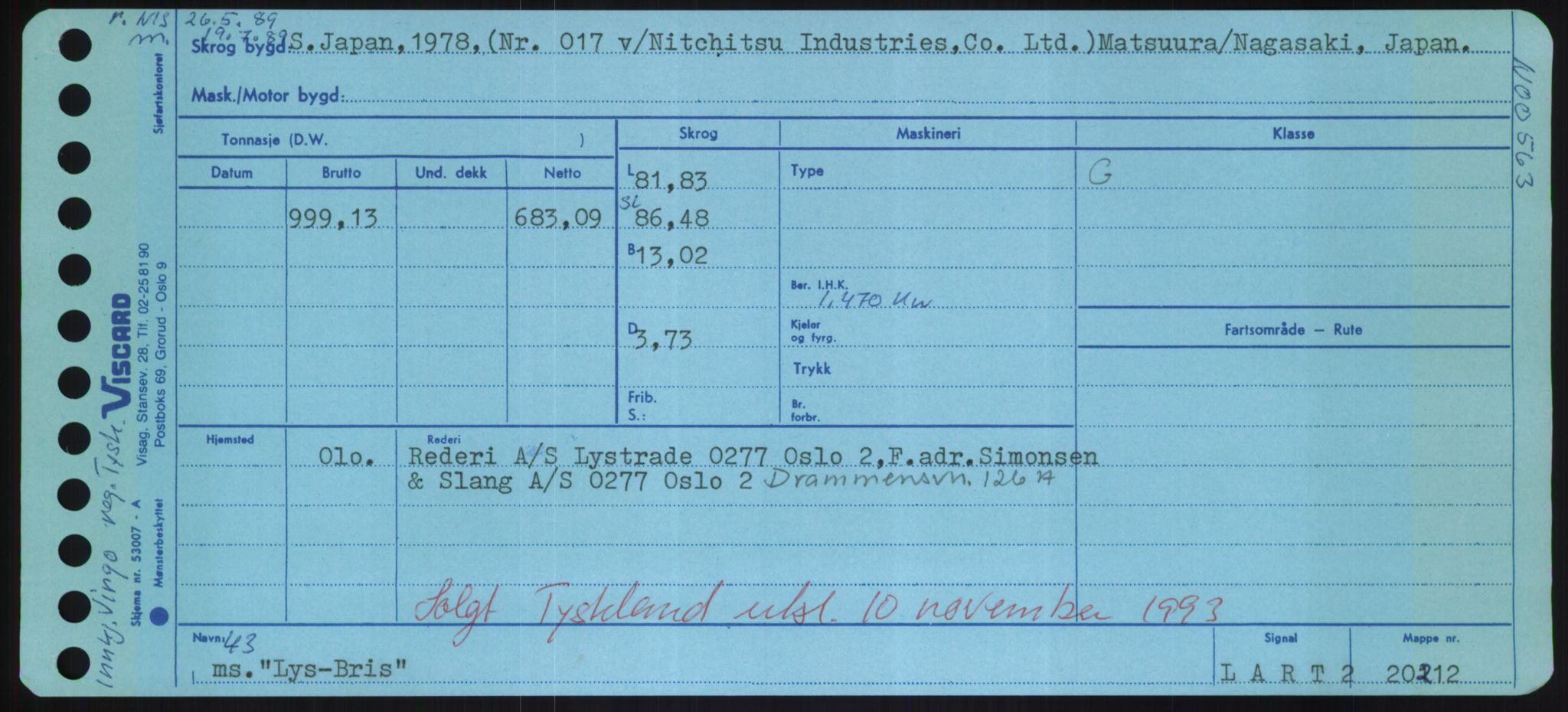 Sjøfartsdirektoratet med forløpere, Skipsmålingen, AV/RA-S-1627/H/Hd/L0023: Fartøy, Lia-Løv, p. 493