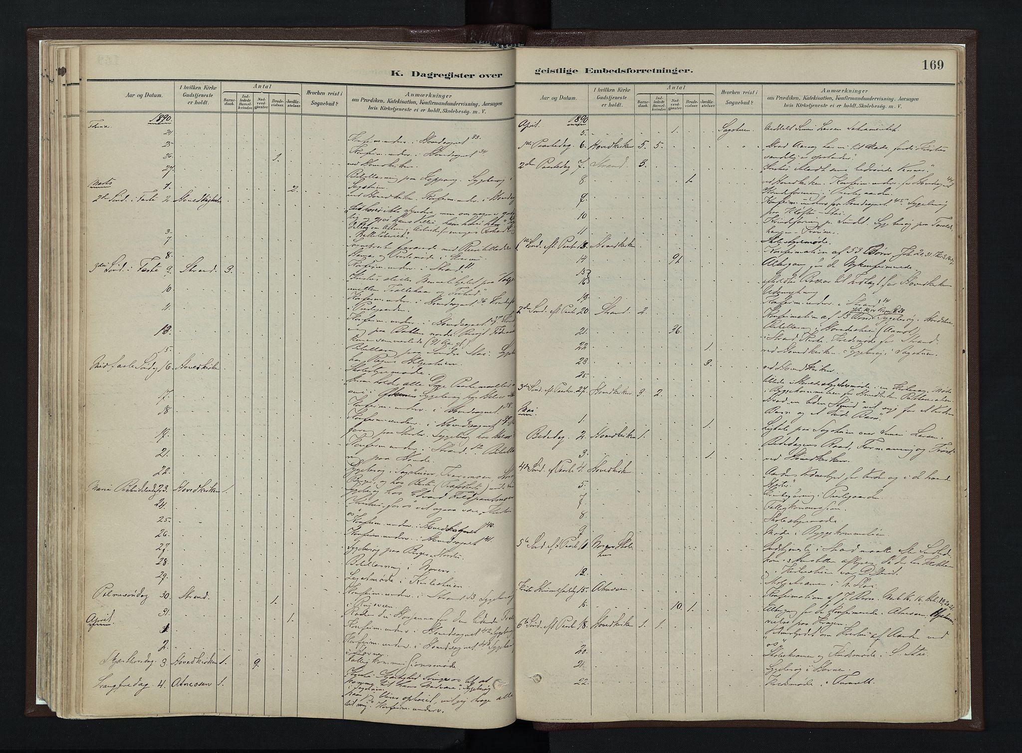 Stor-Elvdal prestekontor, SAH/PREST-052/H/Ha/Haa/L0003: Parish register (official) no. 3, 1882-1901, p. 169