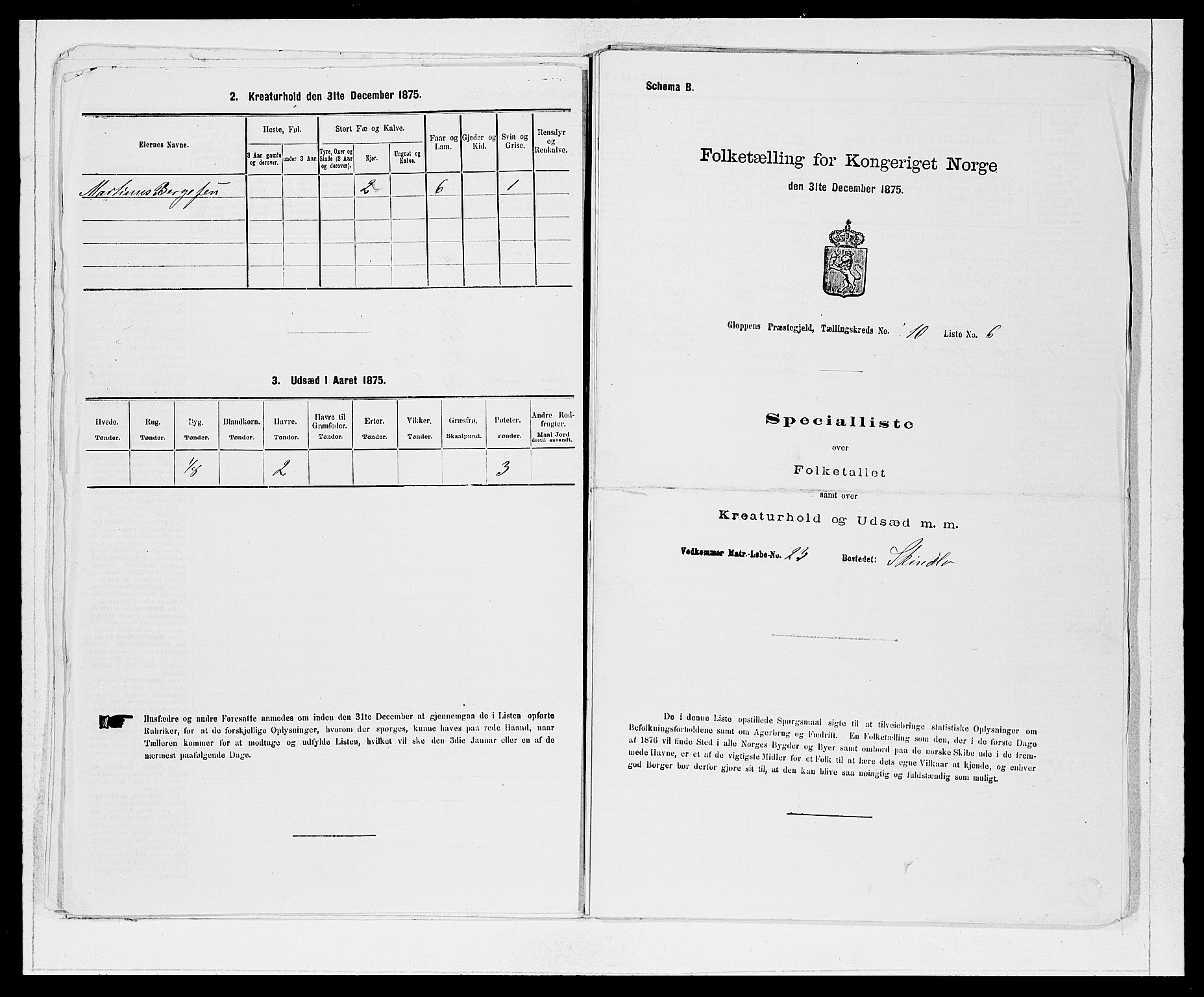 SAB, 1875 Census for 1445P Gloppen, 1875, p. 1089