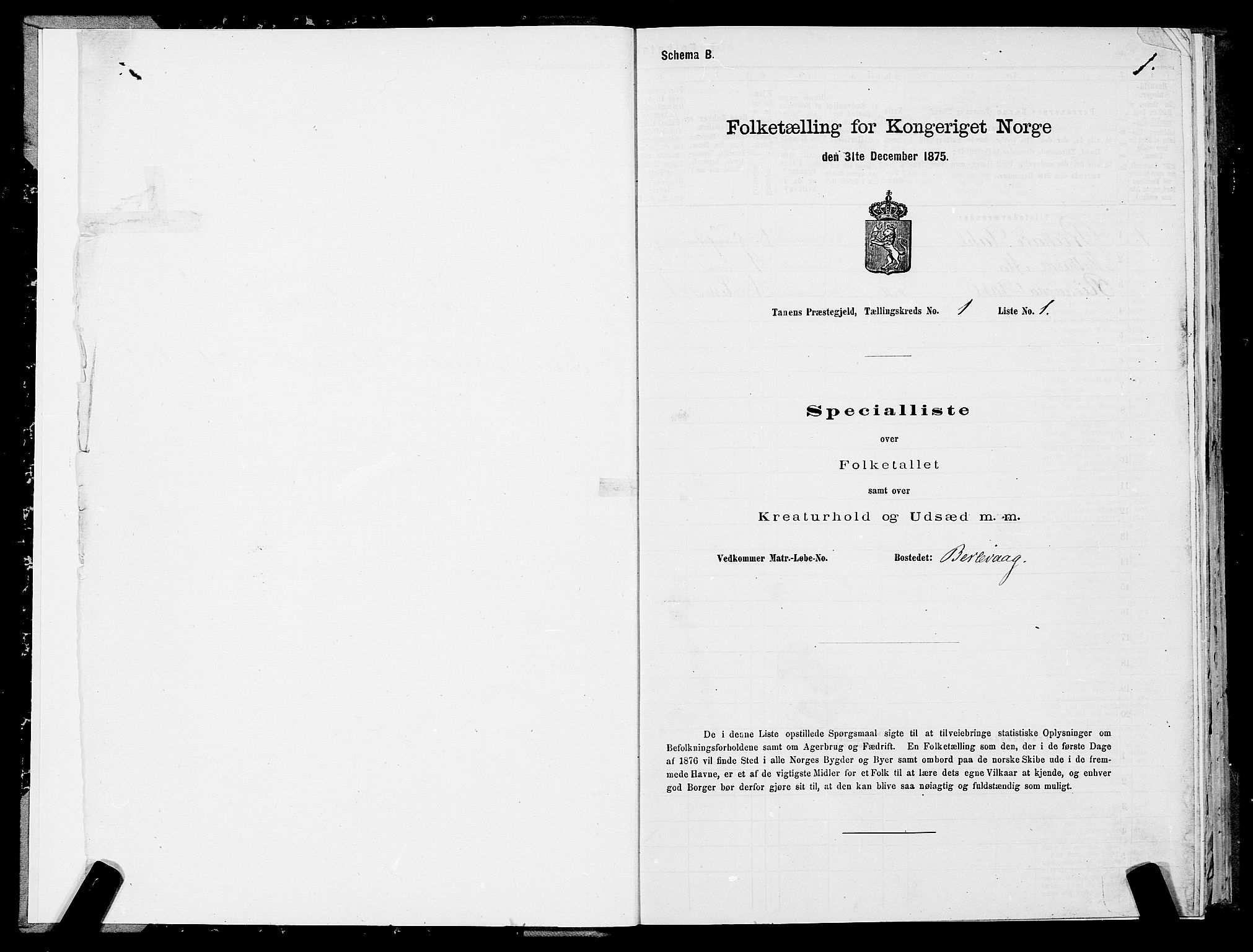 SATØ, 1875 census for 2025P Tana, 1875, p. 1001