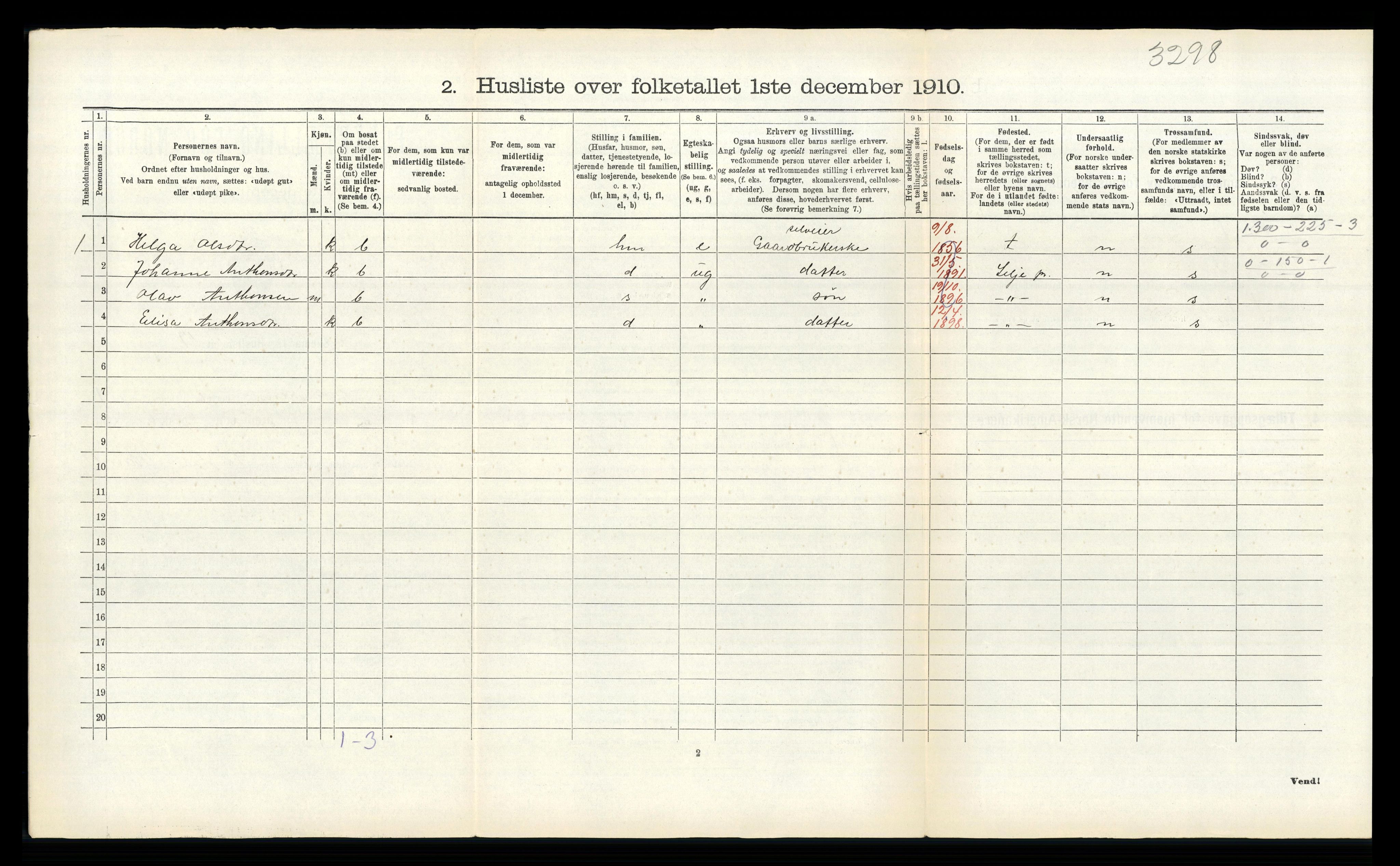 RA, 1910 census for Innvik, 1910, p. 77