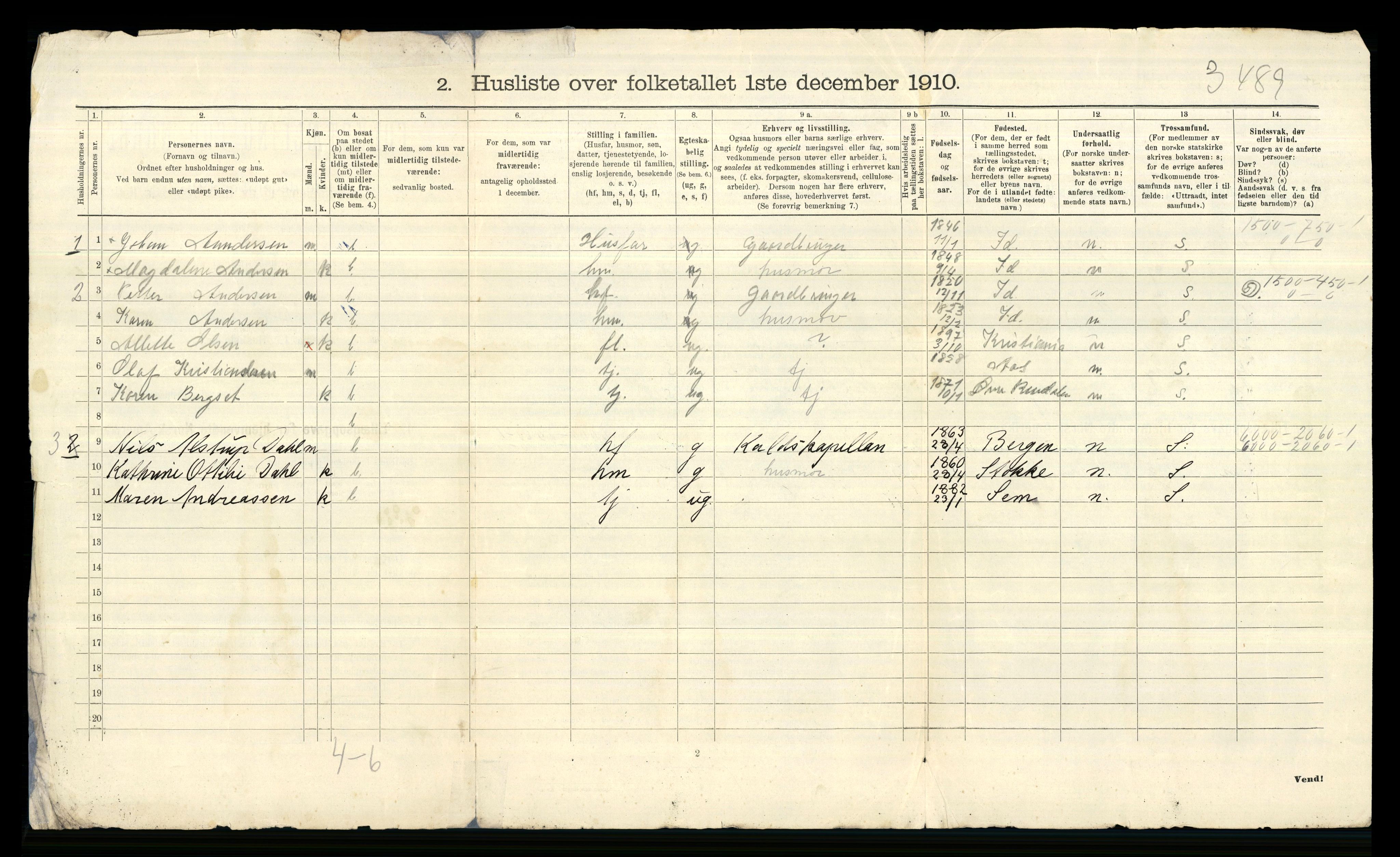 RA, 1910 census for Ås, 1910, p. 40