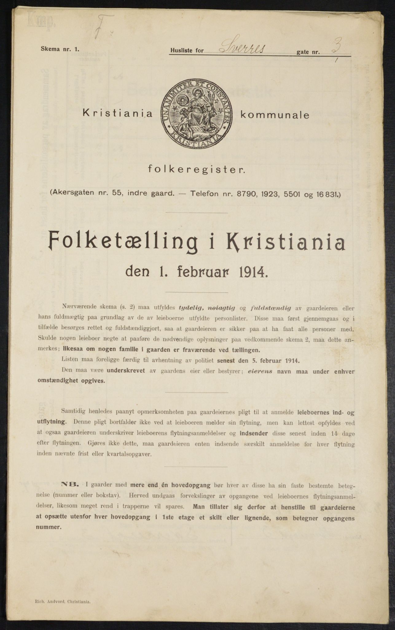 OBA, Municipal Census 1914 for Kristiania, 1914, p. 106633