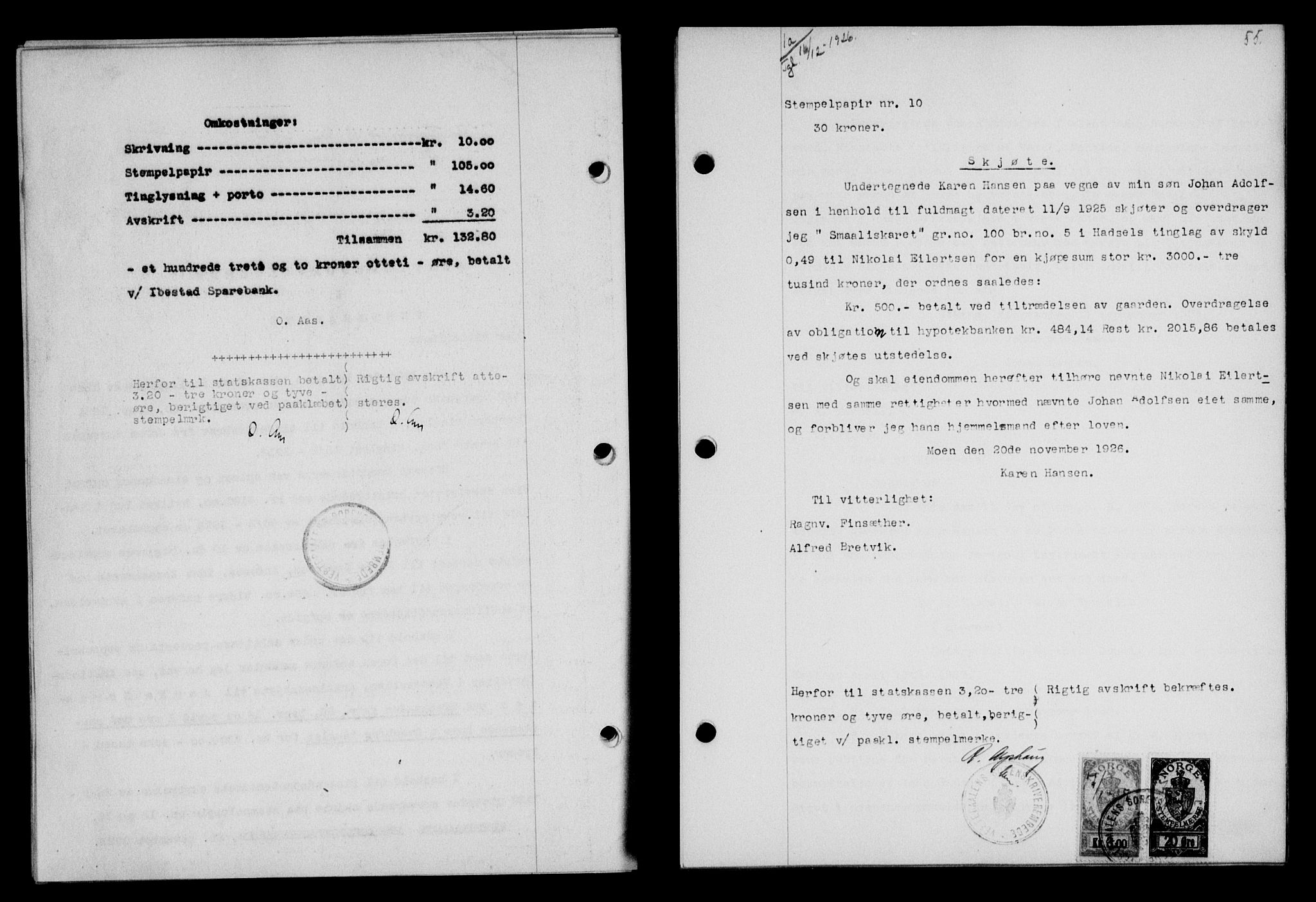 Vesterålen sorenskriveri, SAT/A-4180/1/2/2Ca/L0043: Mortgage book no. 36, 1926-1927, Deed date: 16.12.1926