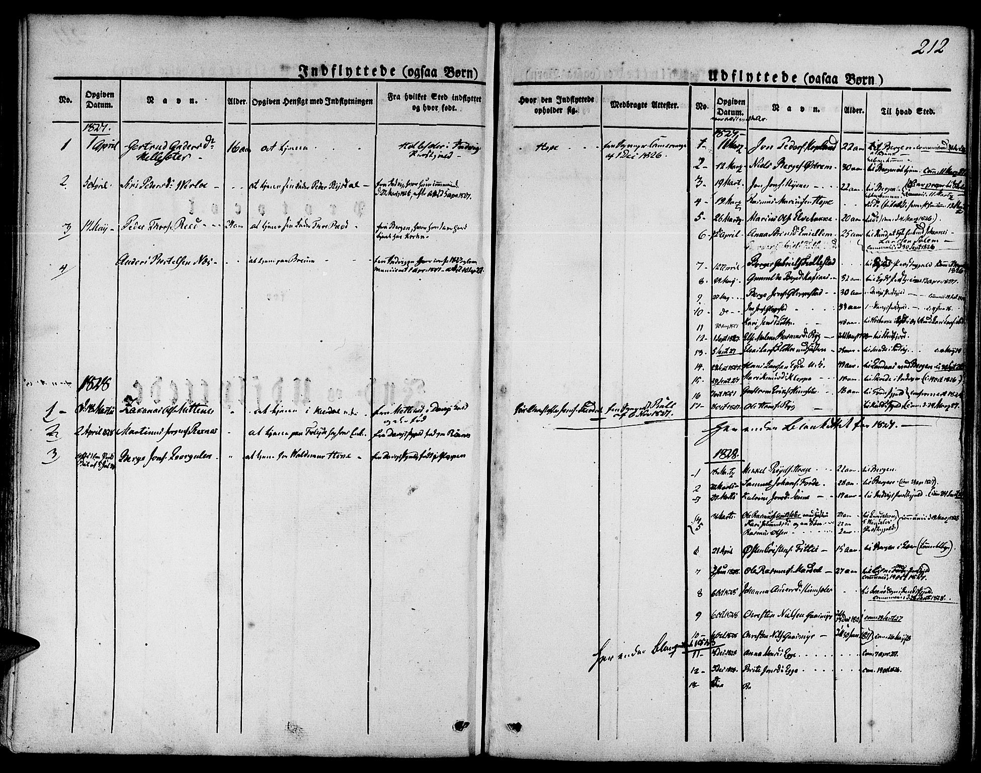 Gloppen sokneprestembete, SAB/A-80101/H/Haa/Haaa/L0007: Parish register (official) no. A 7, 1827-1837, p. 212
