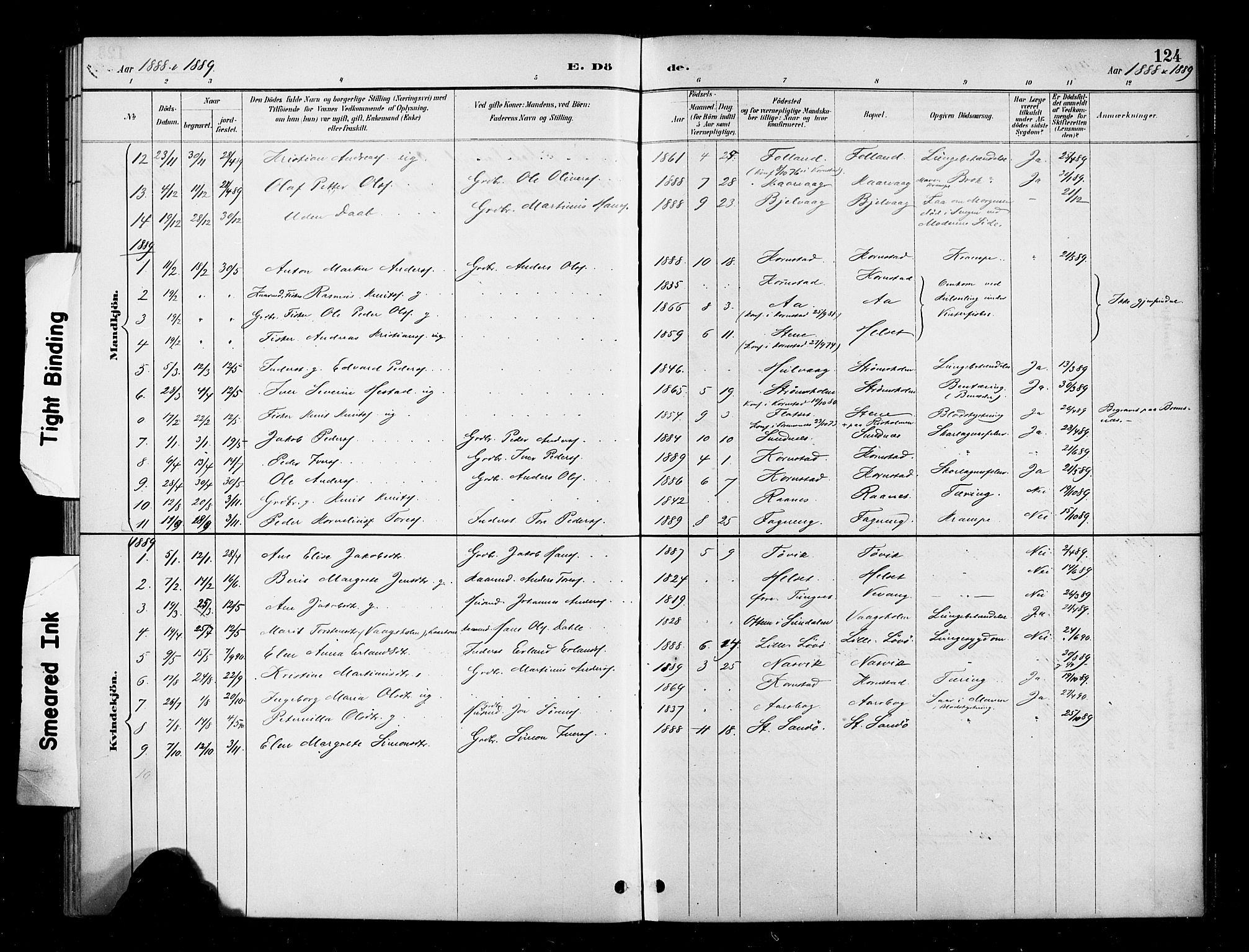 Ministerialprotokoller, klokkerbøker og fødselsregistre - Møre og Romsdal, SAT/A-1454/570/L0832: Parish register (official) no. 570A06, 1885-1900, p. 124