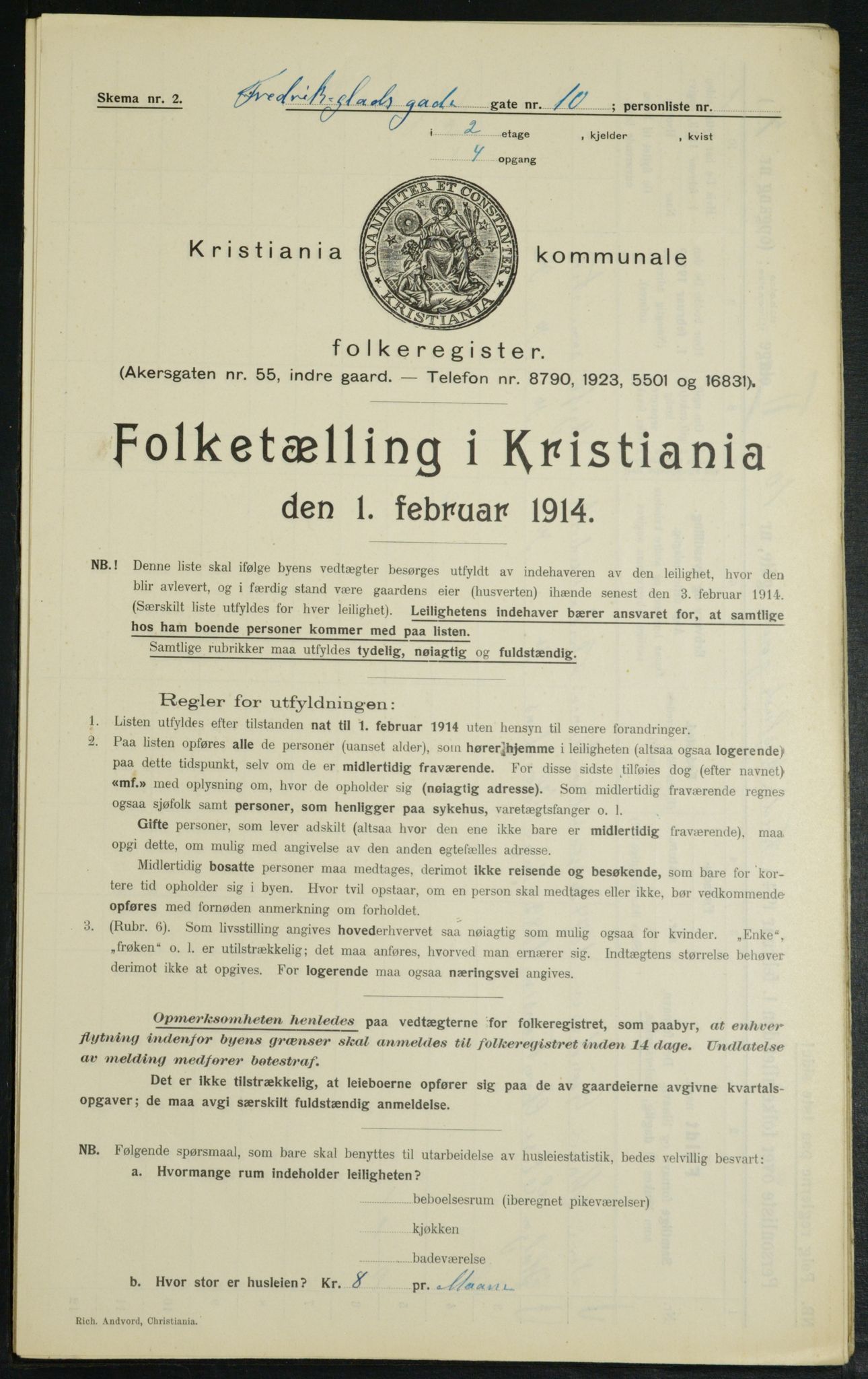 OBA, Municipal Census 1914 for Kristiania, 1914, p. 26680