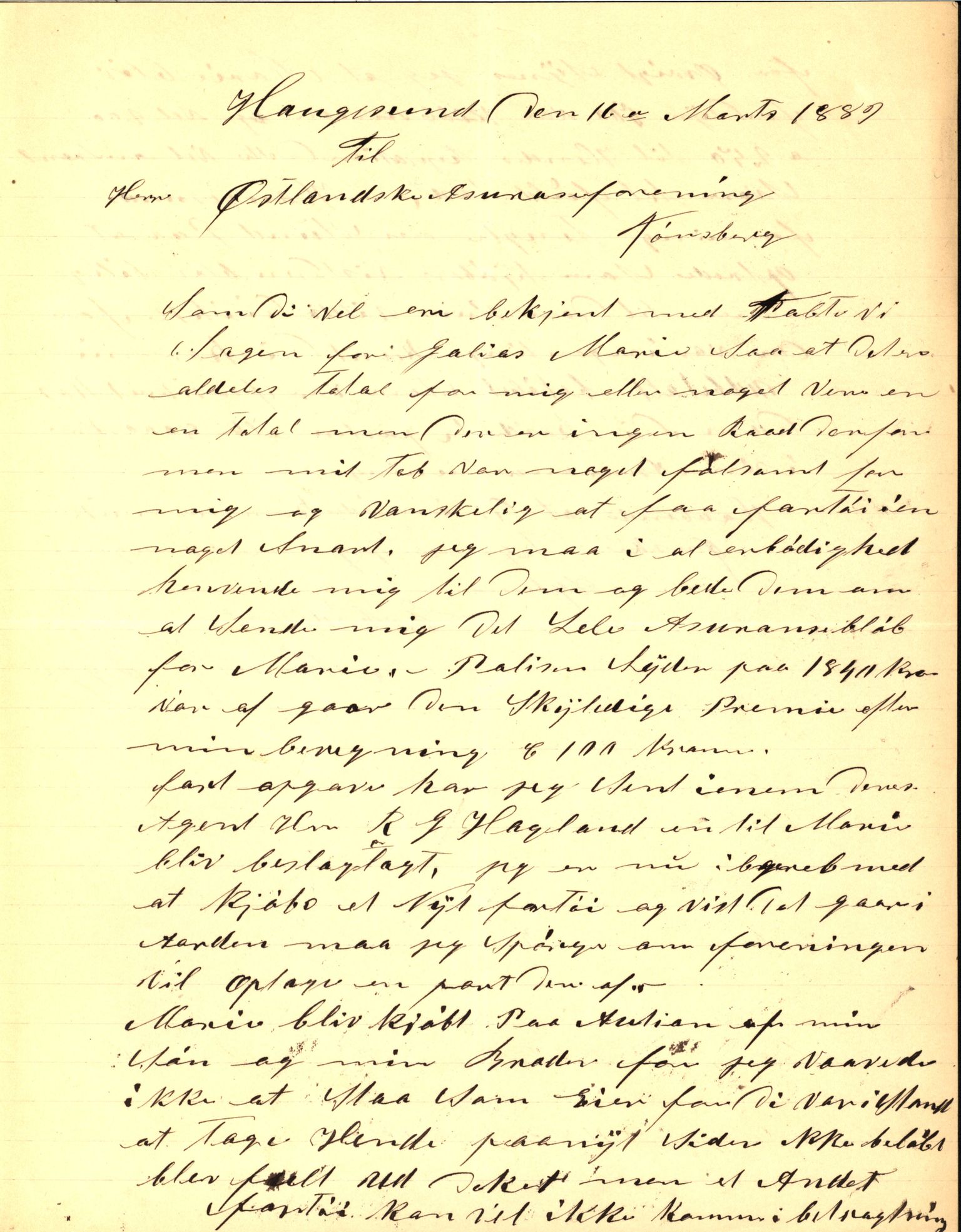 Pa 63 - Østlandske skibsassuranceforening, VEMU/A-1079/G/Ga/L0022/0008: Havaridokumenter / Magna av Haugesund, Marie, Mars, Mary, Mizpa, 1888, p. 21