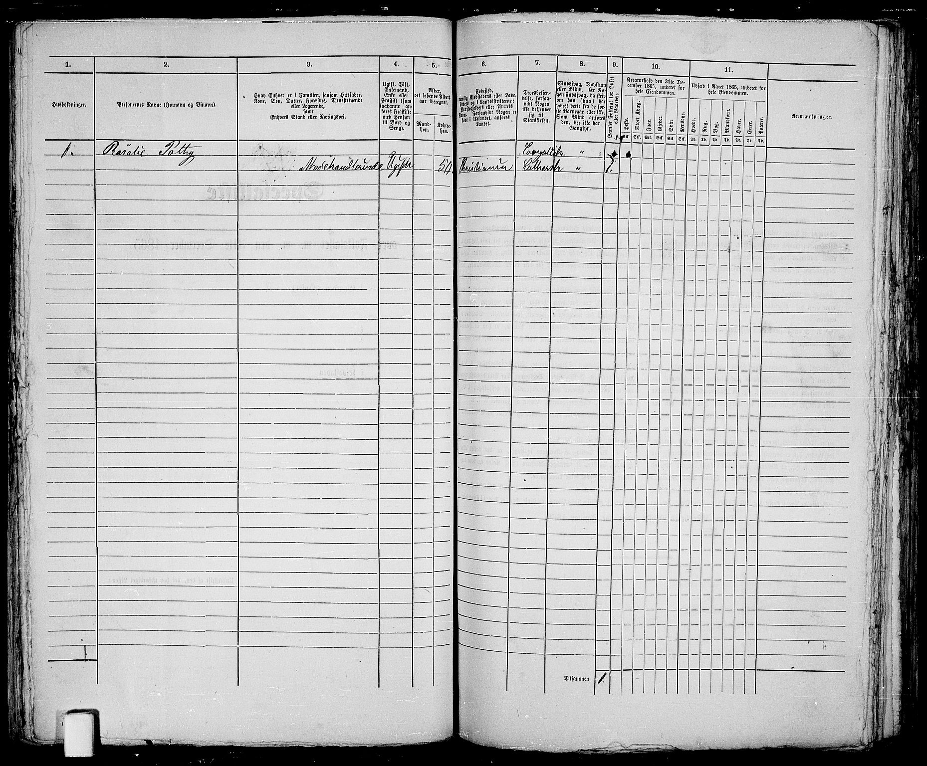 RA, 1865 census for Holt/Tvedestrand, 1865, p. 168