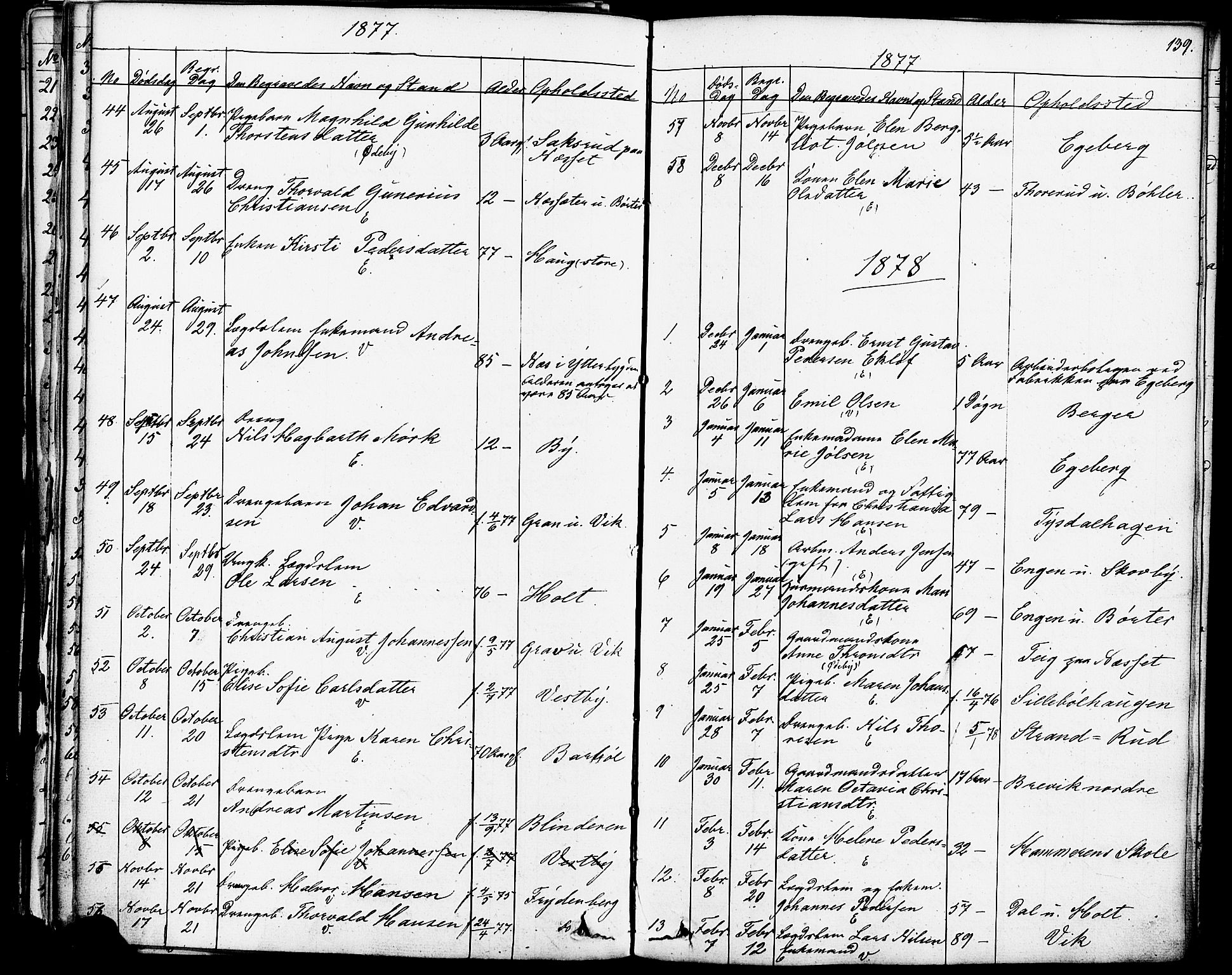 Enebakk prestekontor Kirkebøker, SAO/A-10171c/F/Fa/L0013: Parish register (official) no. I 13, 1832-1882, p. 139