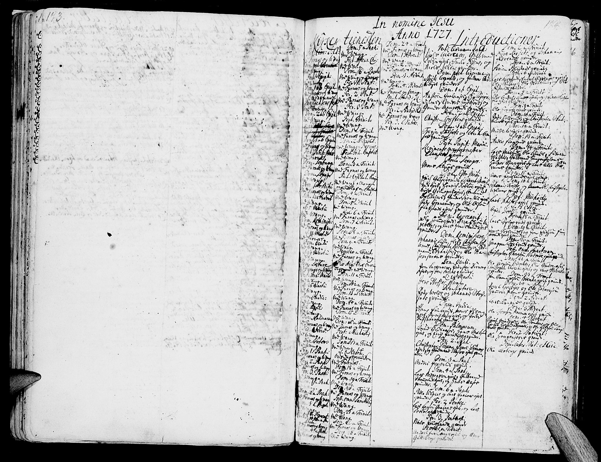 Vang prestekontor, Hedmark, SAH/PREST-008/H/Ha/Haa/L0002A: Parish register (official) no. 2A, 1713-1733, p. 173-174