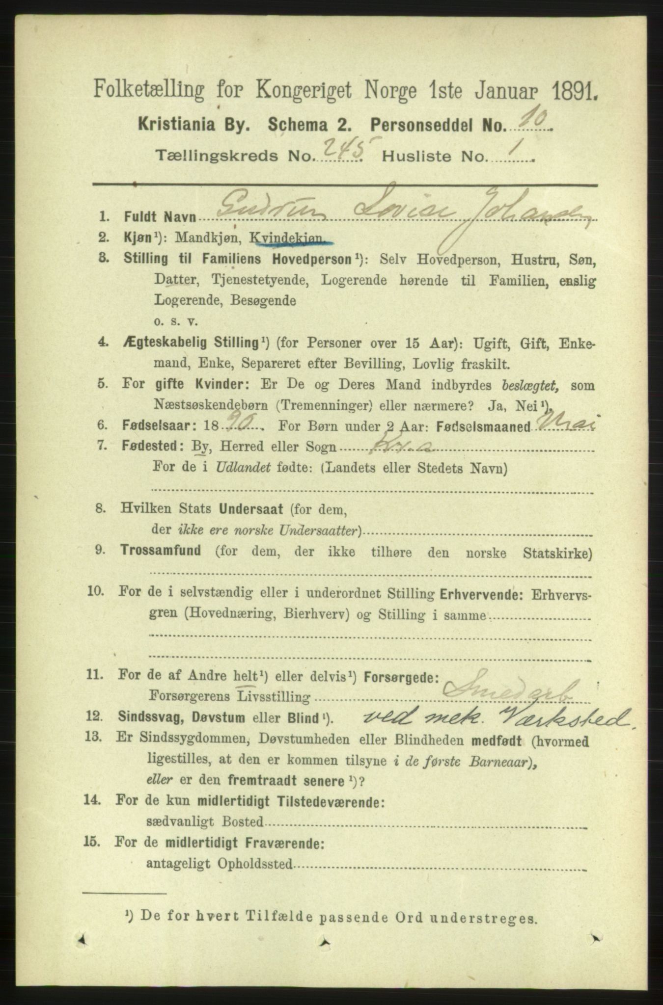 RA, 1891 census for 0301 Kristiania, 1891, p. 149144