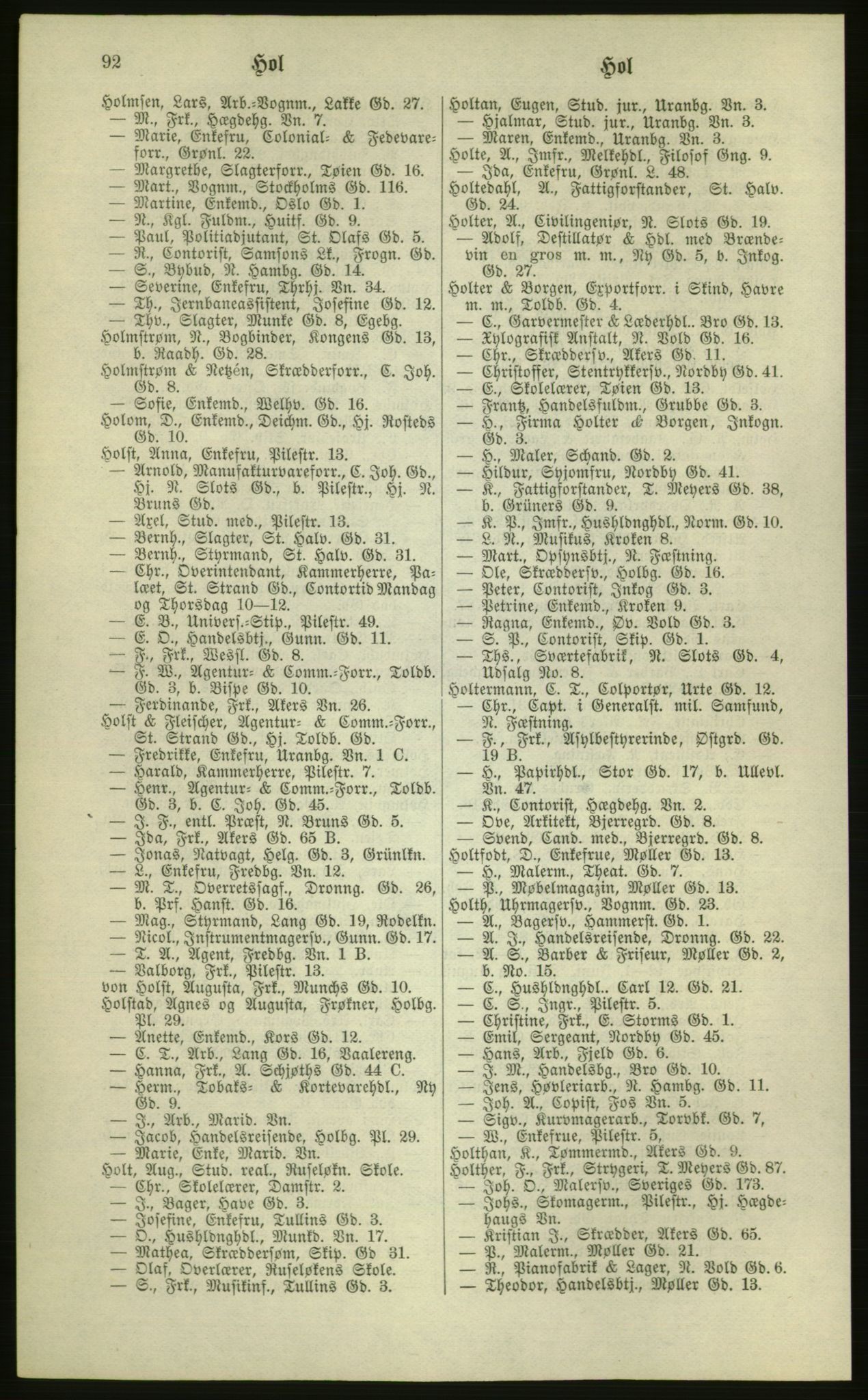 Kristiania/Oslo adressebok, PUBL/-, 1881, p. 92