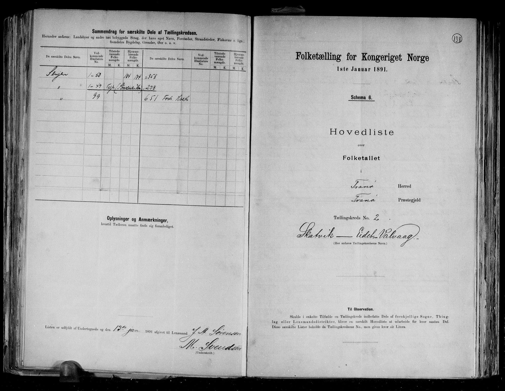 RA, 1891 census for 1927 Tranøy, 1891, p. 8