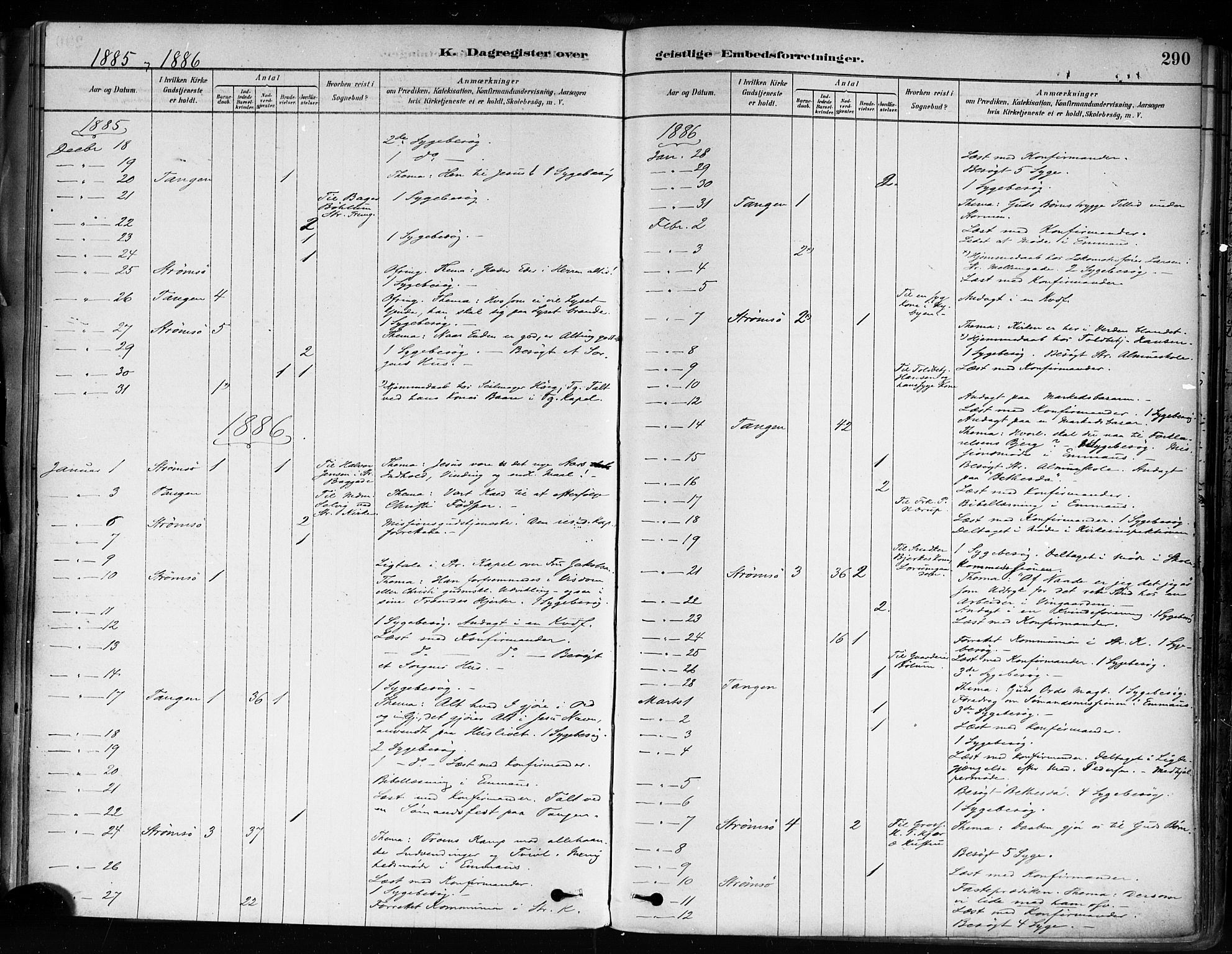 Strømsø kirkebøker, AV/SAKO-A-246/F/Fa/L0022: Parish register (official) no. I 22, 1879-1899, p. 290