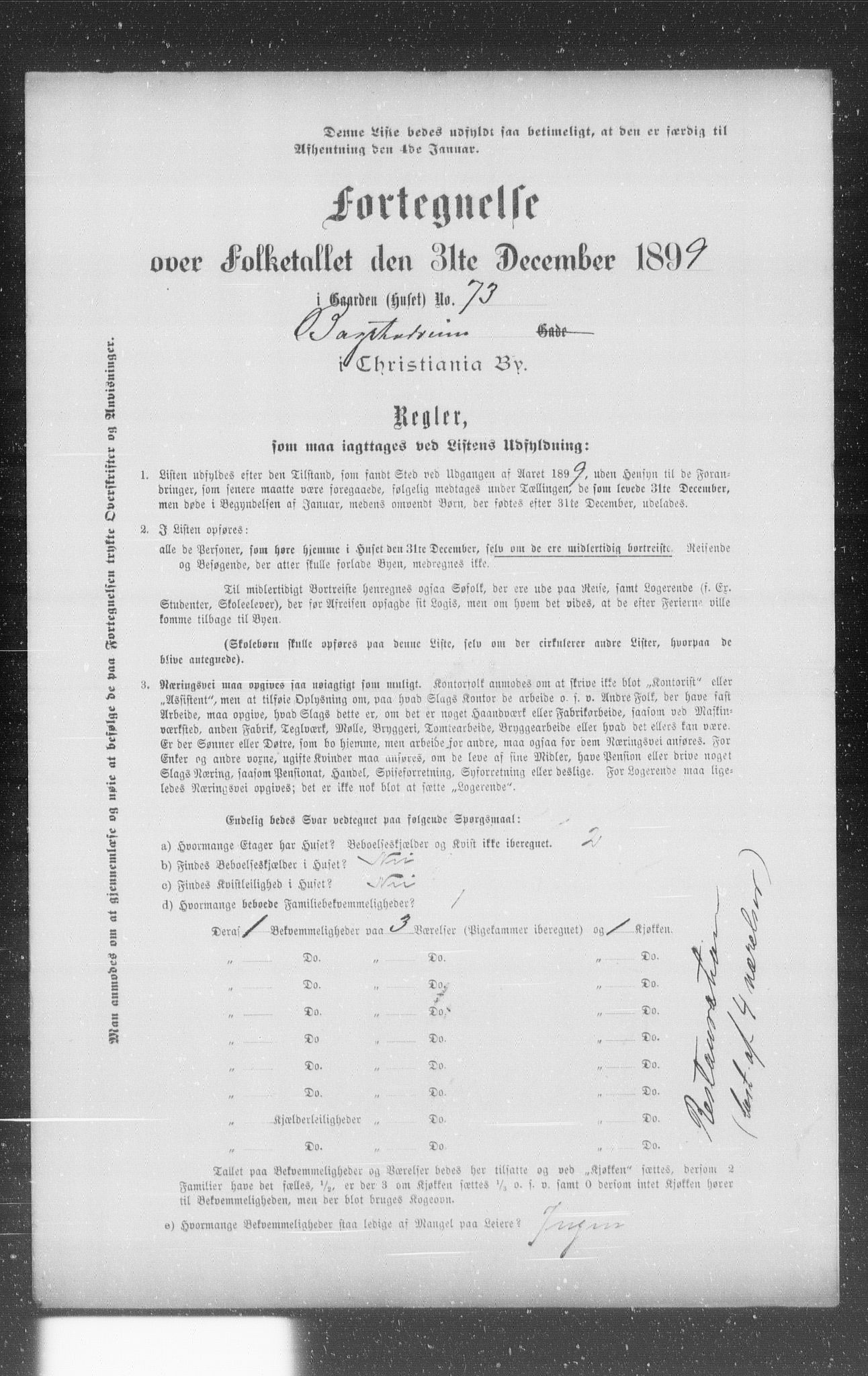 OBA, Municipal Census 1899 for Kristiania, 1899, p. 1004