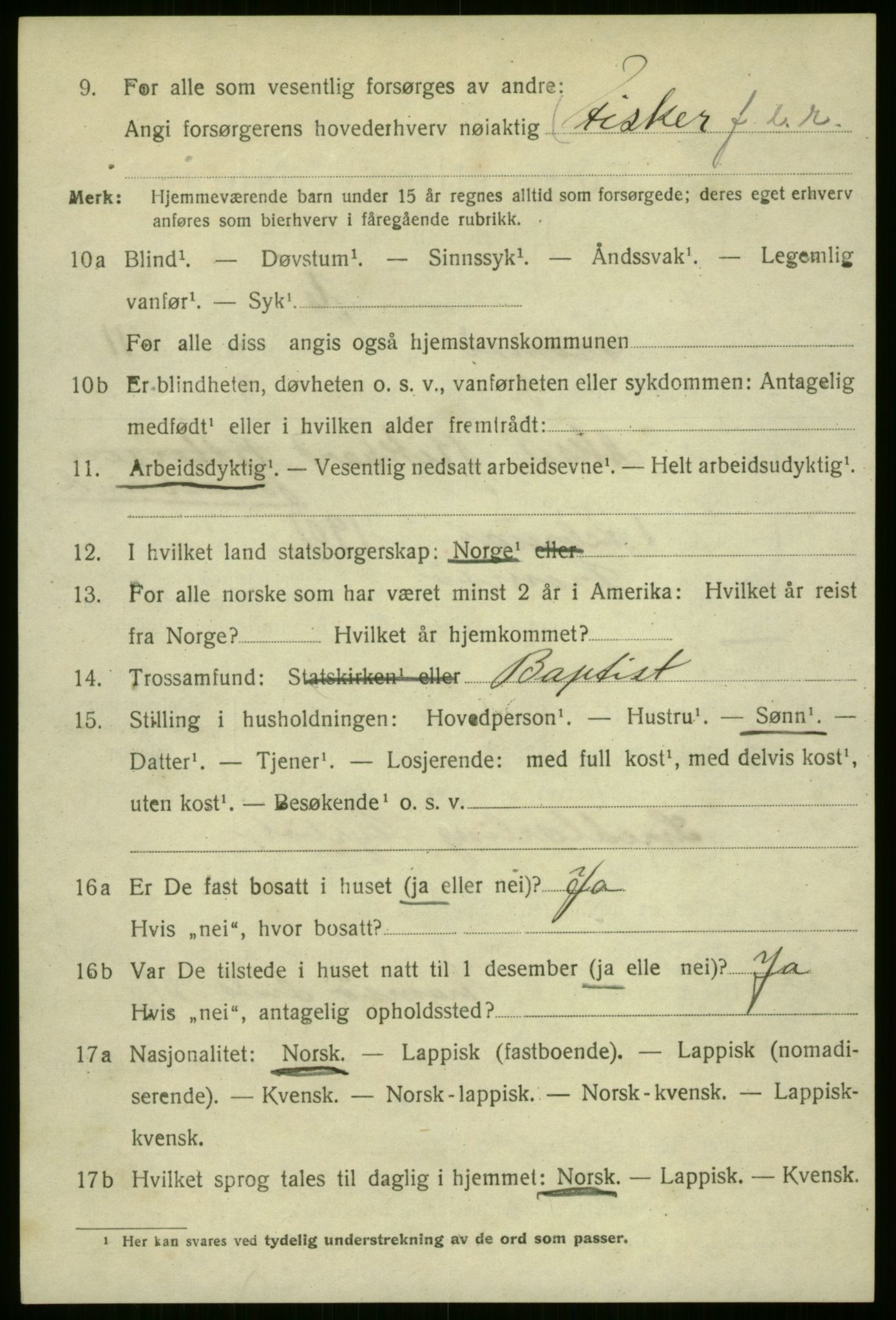 SATØ, 1920 census for Tromsø, 1920, p. 23026