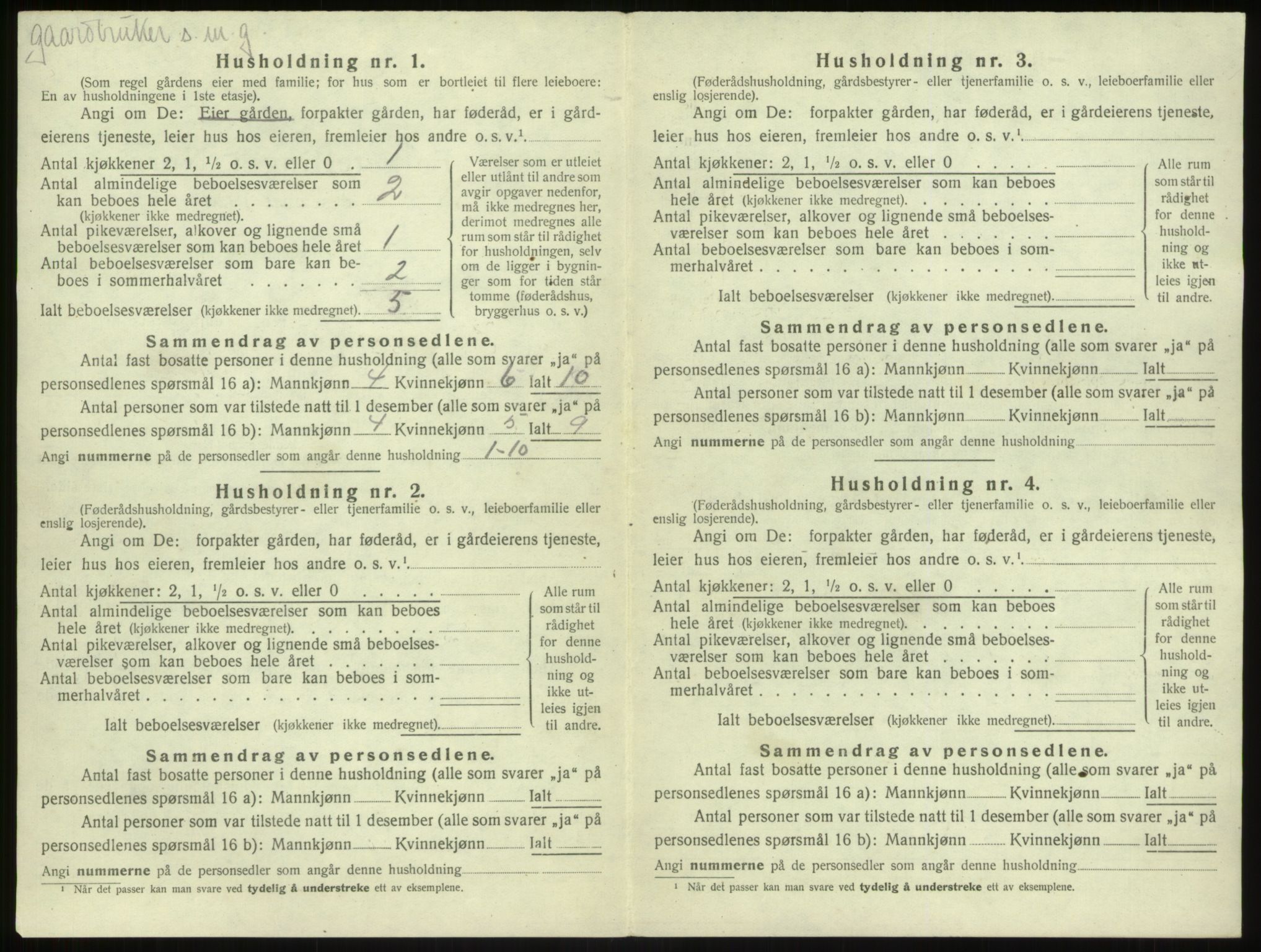 SAB, 1920 census for Kyrkjebø, 1920, p. 229