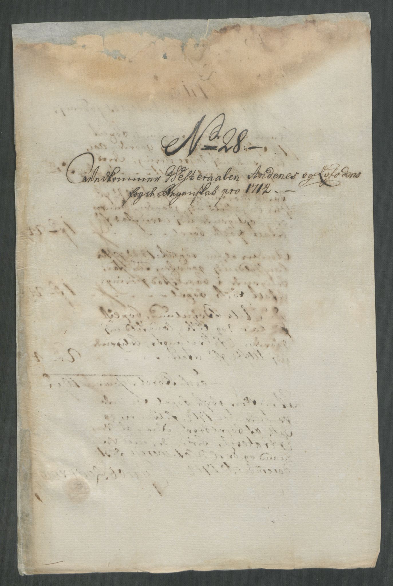 Rentekammeret inntil 1814, Reviderte regnskaper, Fogderegnskap, RA/EA-4092/R67/L4680: Fogderegnskap Vesterålen, Andenes og Lofoten, 1714, p. 183