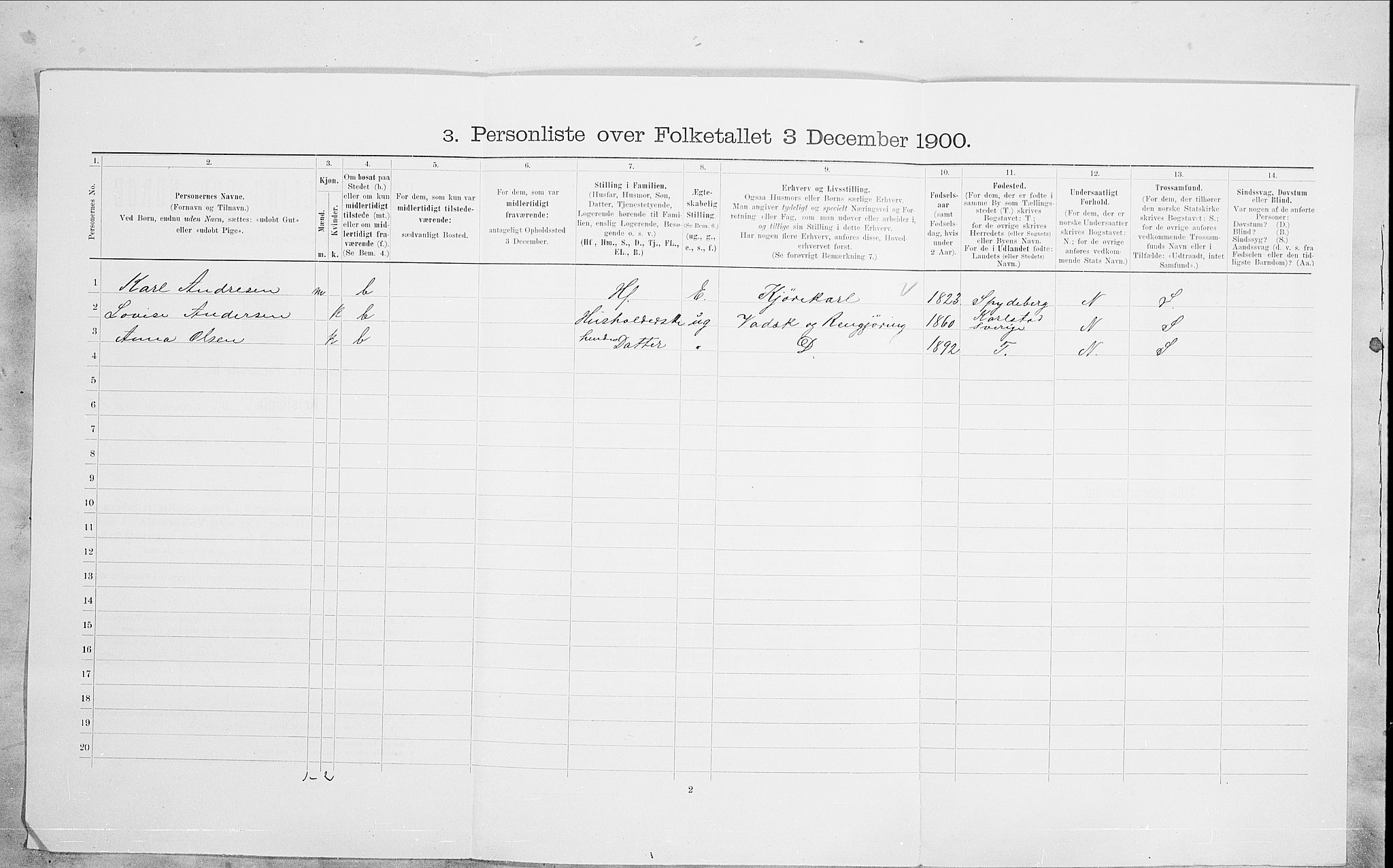 SAO, 1900 census for Kristiania, 1900, p. 94620