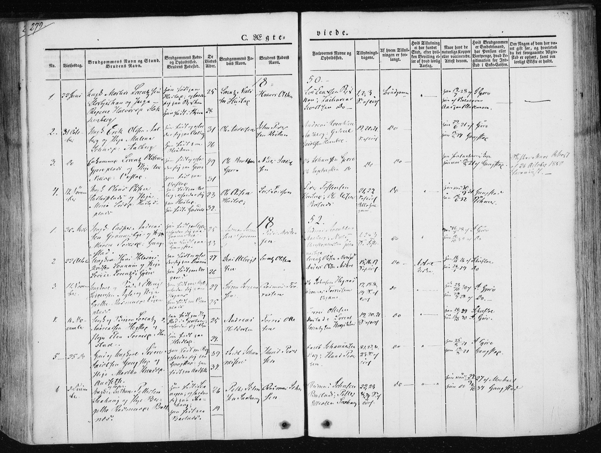Ministerialprotokoller, klokkerbøker og fødselsregistre - Nord-Trøndelag, SAT/A-1458/730/L0280: Parish register (official) no. 730A07 /3, 1840-1854, p. 279