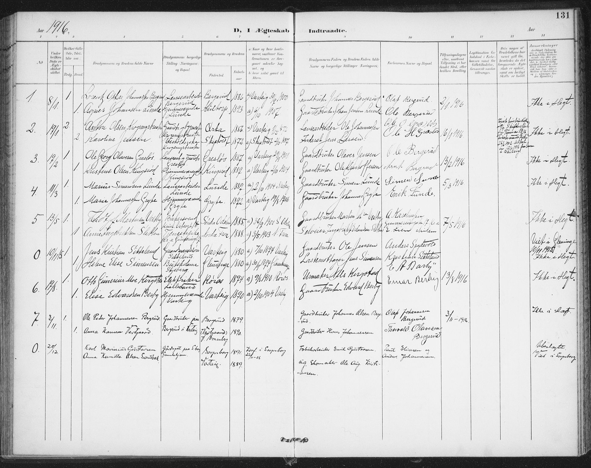 Varteig prestekontor Kirkebøker, SAO/A-10447a/F/Fa/L0003: Parish register (official) no. 3, 1899-1919, p. 131