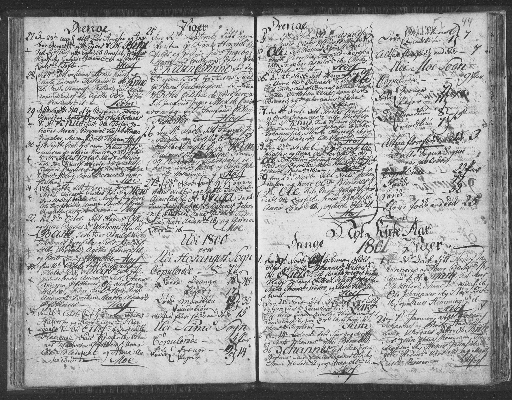 Hosanger sokneprestembete, AV/SAB-A-75801/H/Haa: Parish register (official) no. A 3, 1793-1811, p. 43b-44a