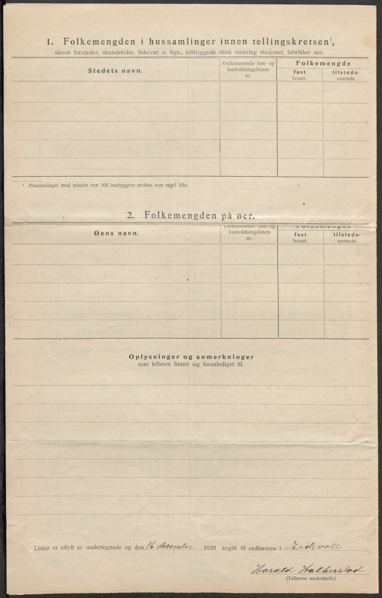 SAO, 1920 census for Eidsvoll, 1920, p. 20
